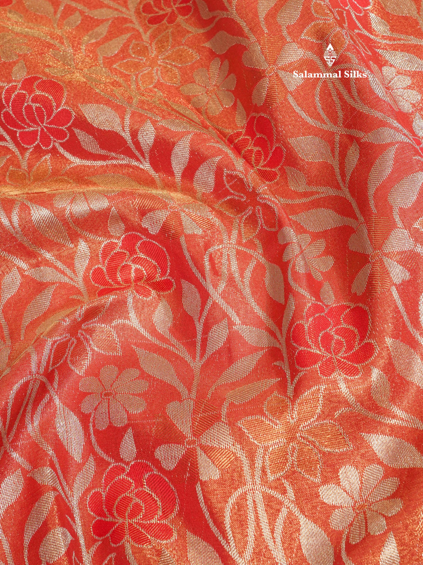 Brown Tissue Bridal Semi Silk Saree With Self Border