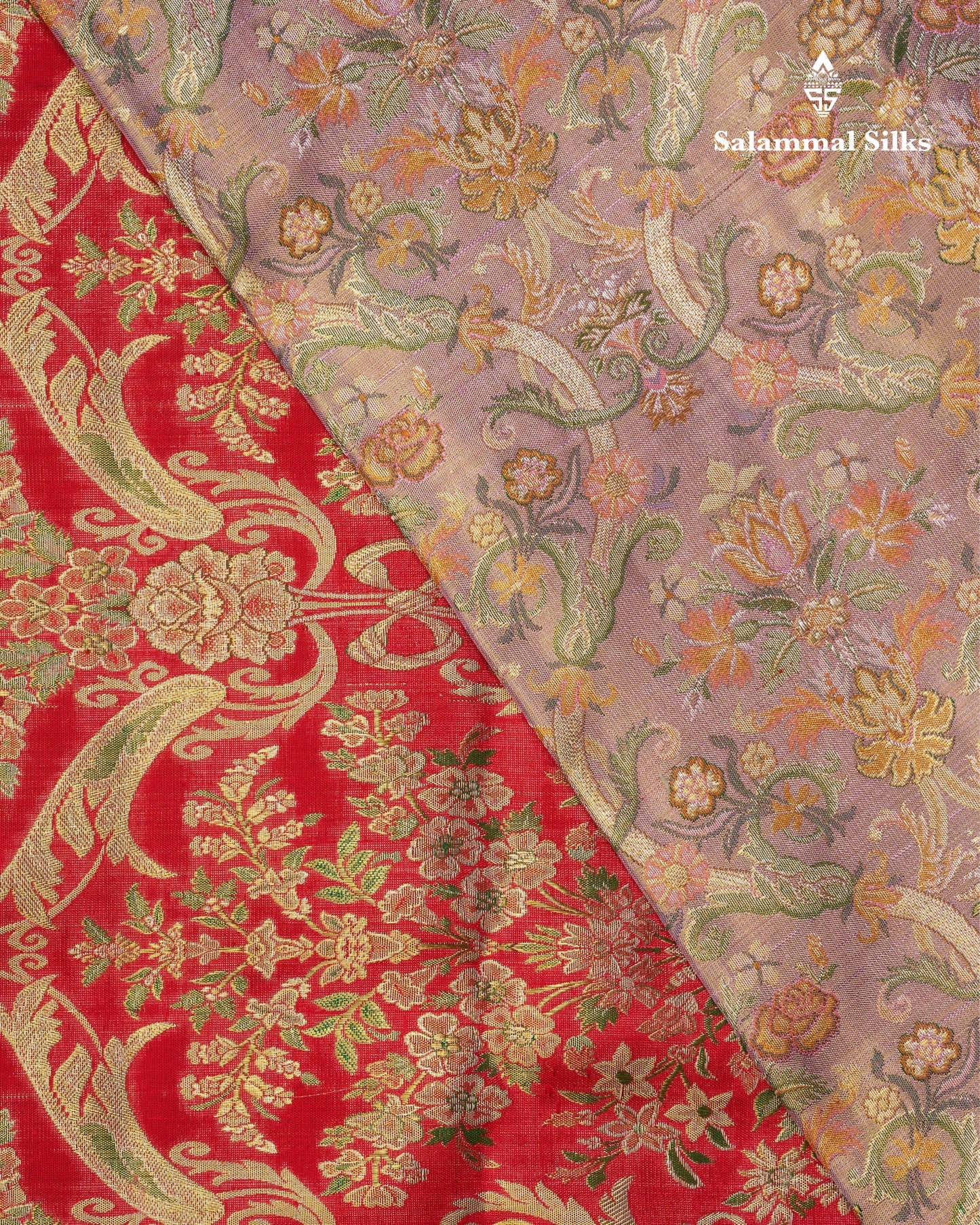 Exclusive Bridal Lavender Colour Kanjivaram Pure Silk Saree Pure Silver Zari Saree with Contrast Red Border