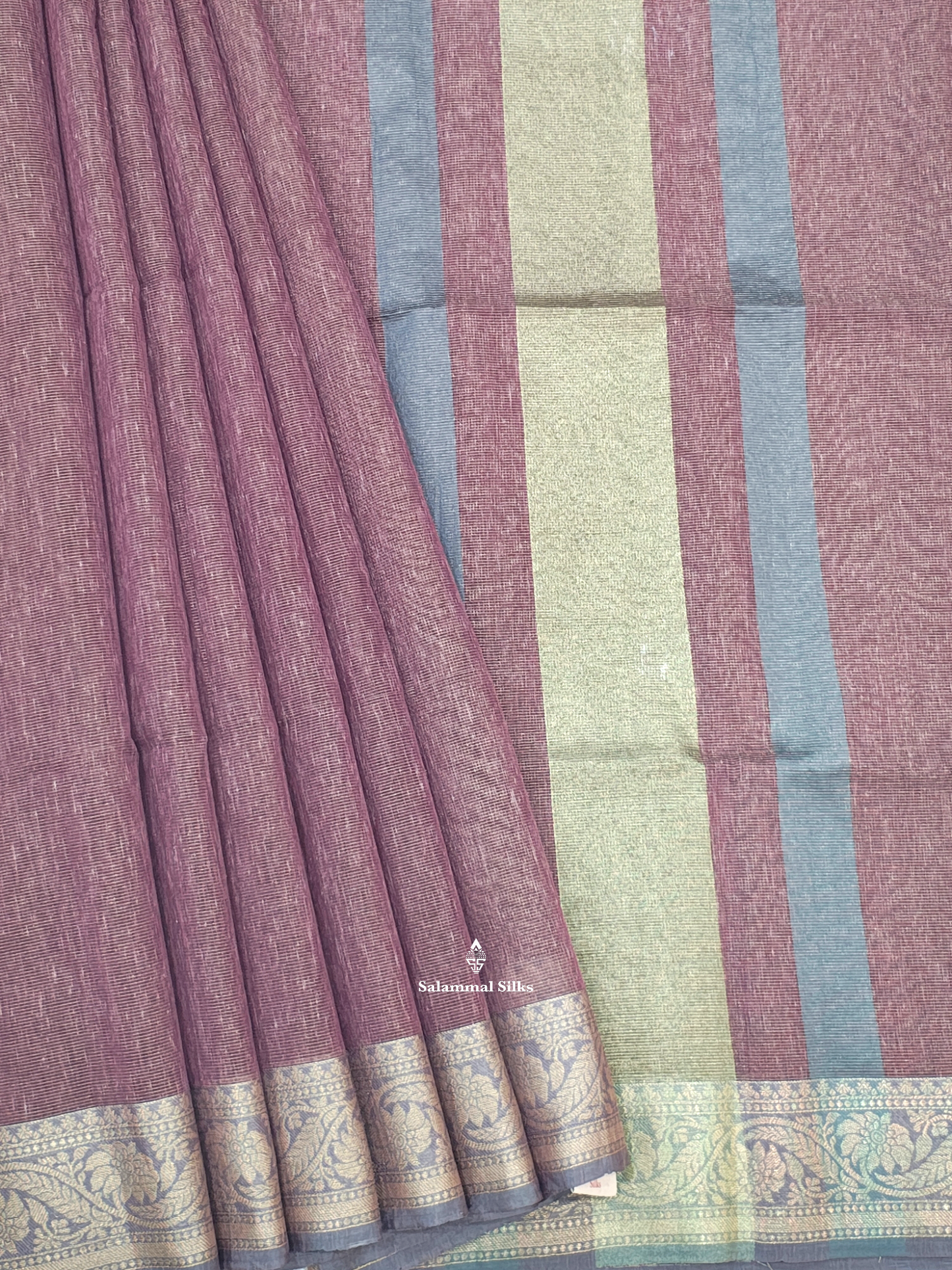 Light Brown Vairaoosi Beautiful Linen Fancy Saree With Blouse