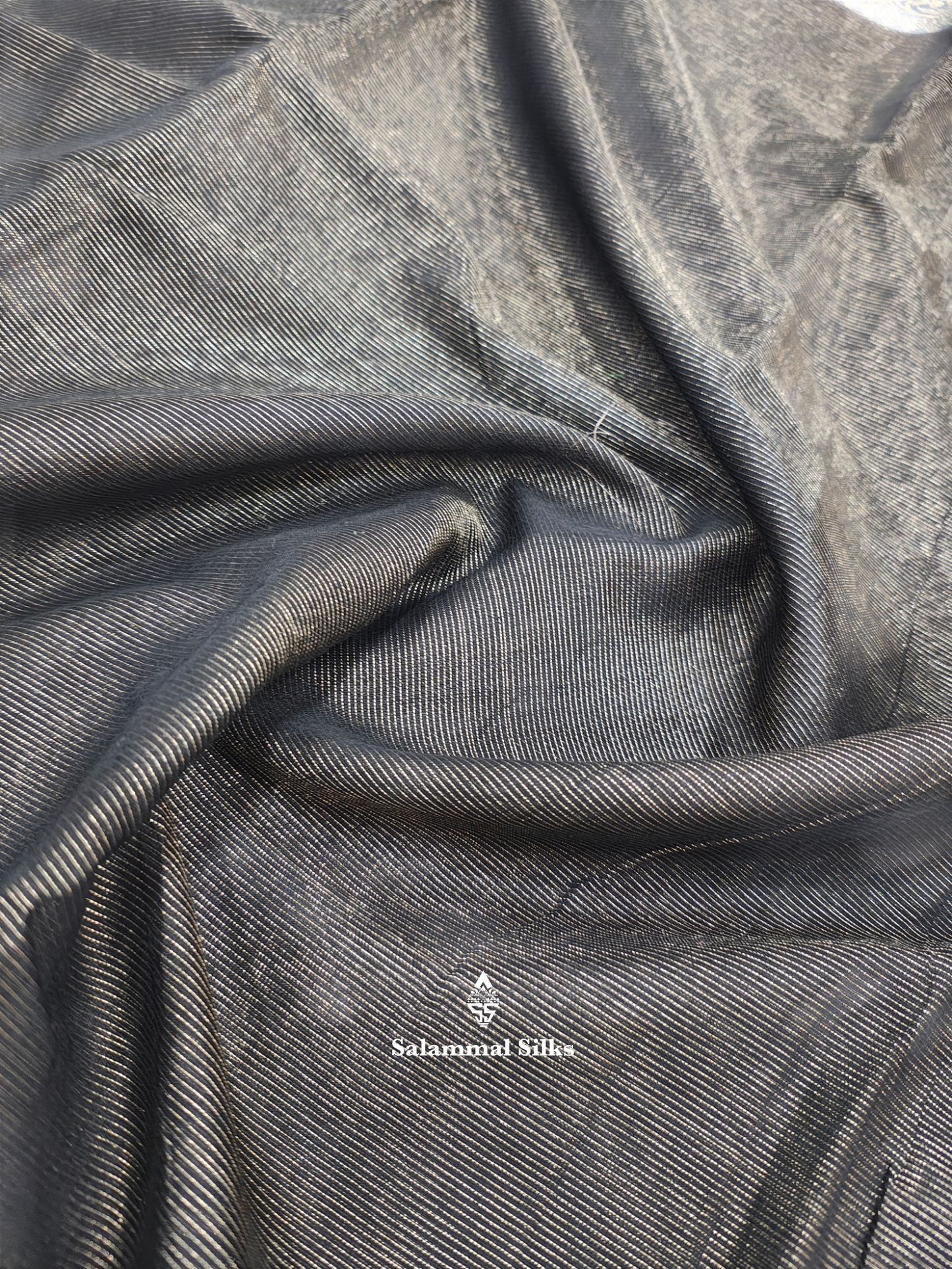 Black Vairaoosi Beautiful Linen Fancy Saree With Blouse