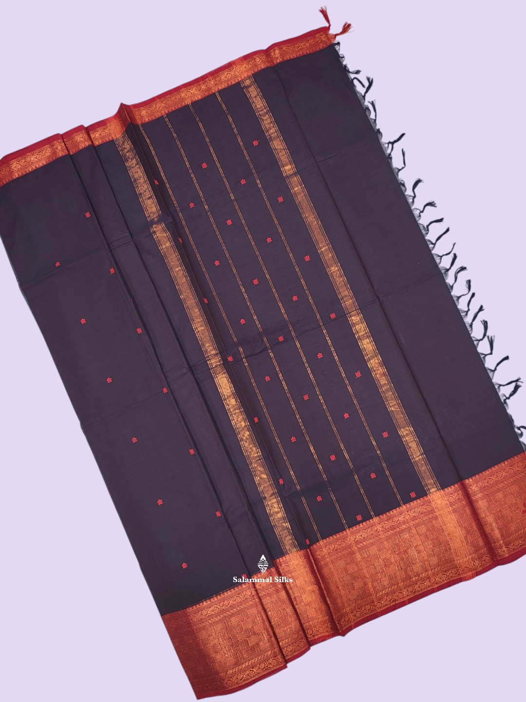 Ice Blue Beautiful Pure Cotton Thread Work Buttas With Copper Zari Border