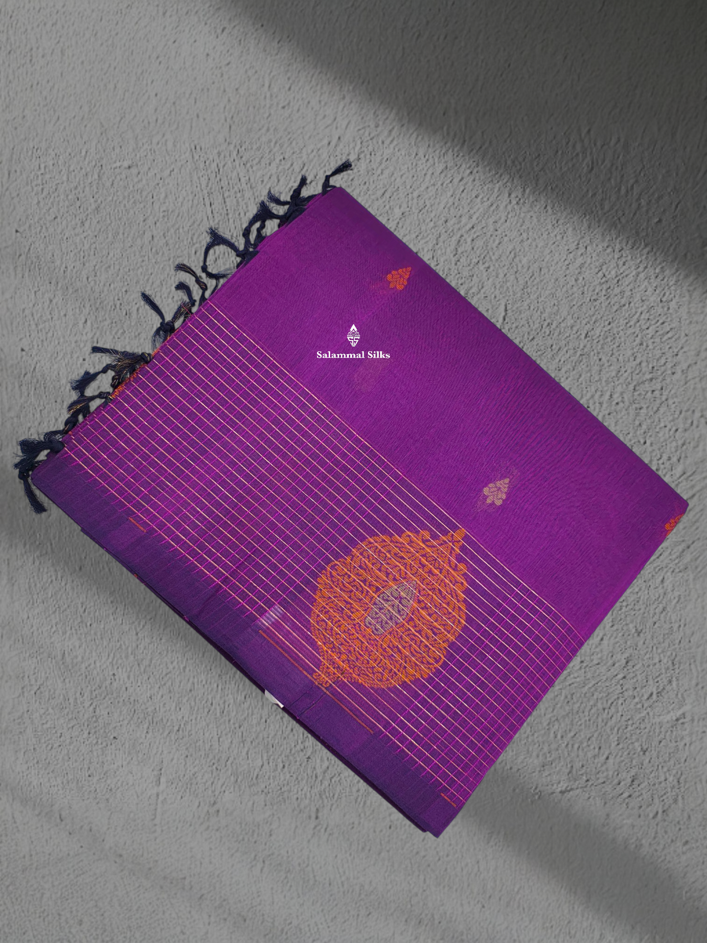Violet Beautiful Pure Cotton Saree With Fancy Border