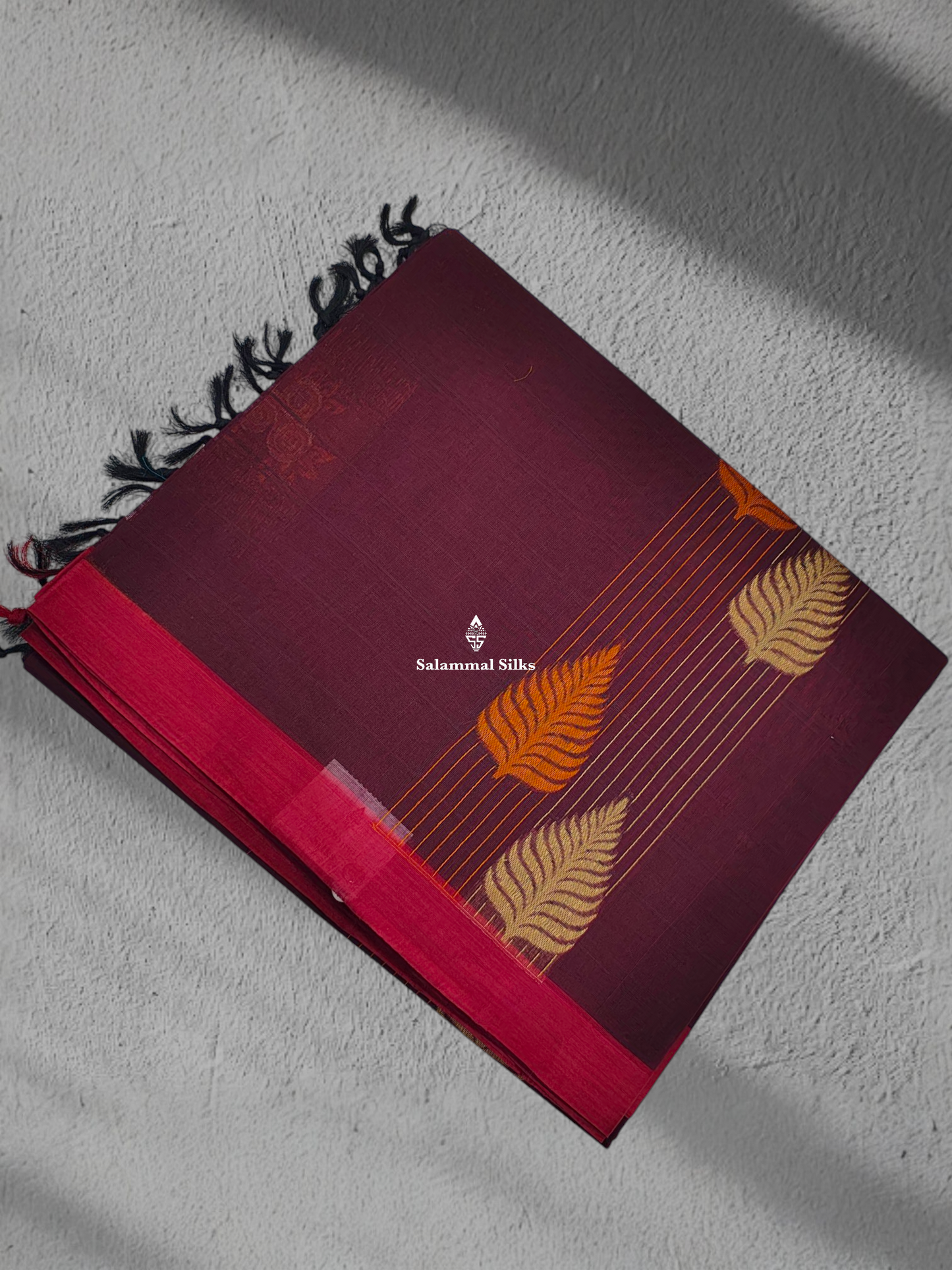 Maroon Beautiful Fancy Pure Cotton Saree With Small Border