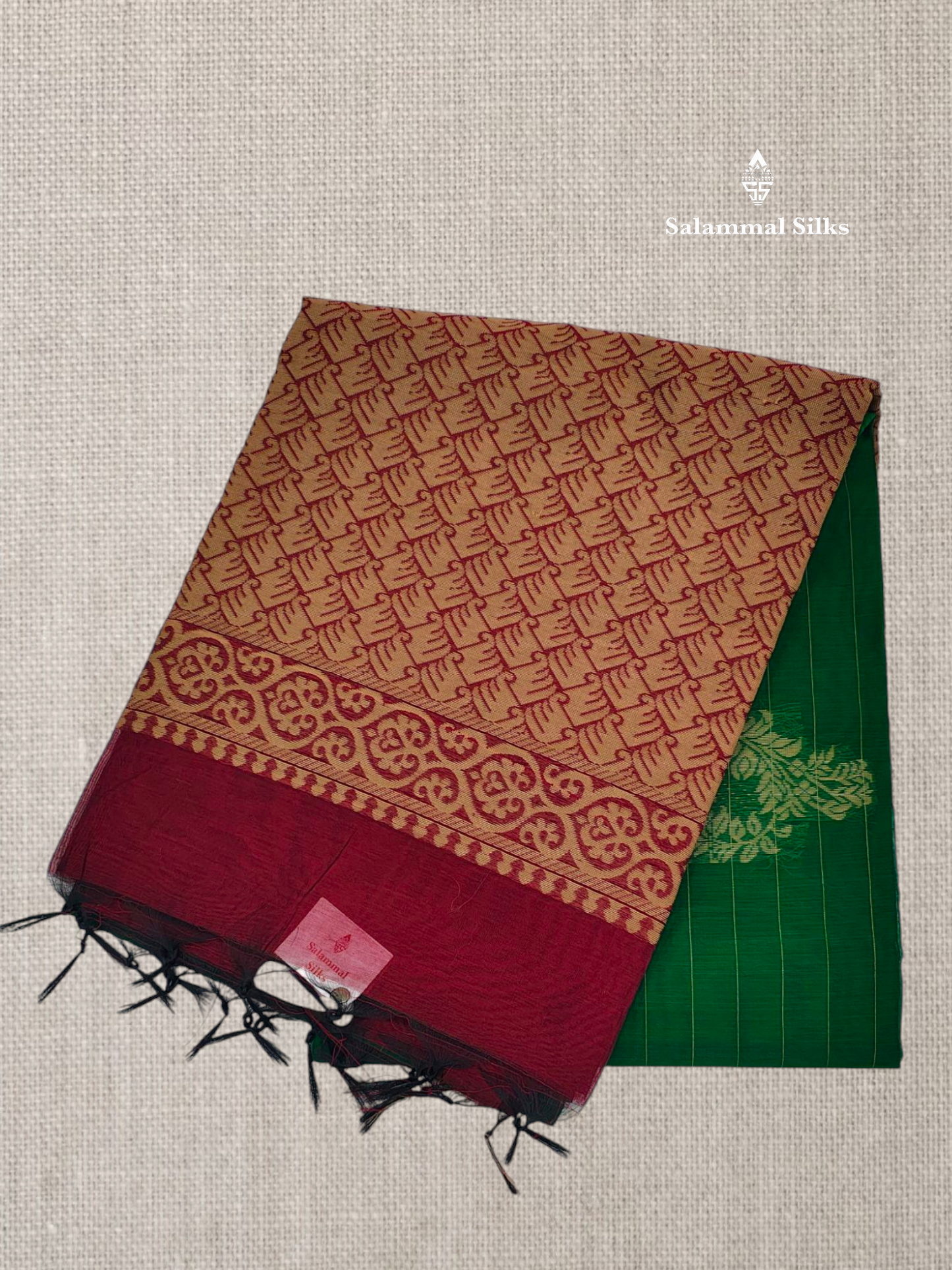 Green Beautiful Fancy Kora Cotton Saree With Blouse