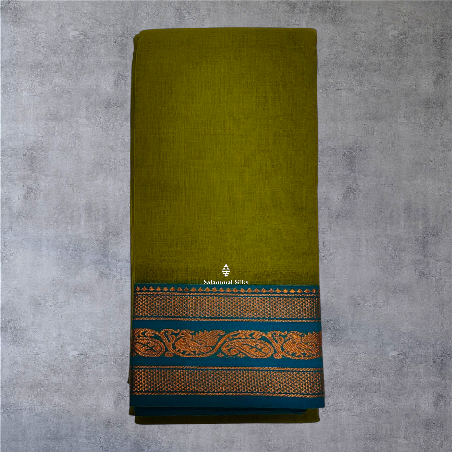 Bottle Green Colour Linen Cotton Sarees With Contrast Maroon Border