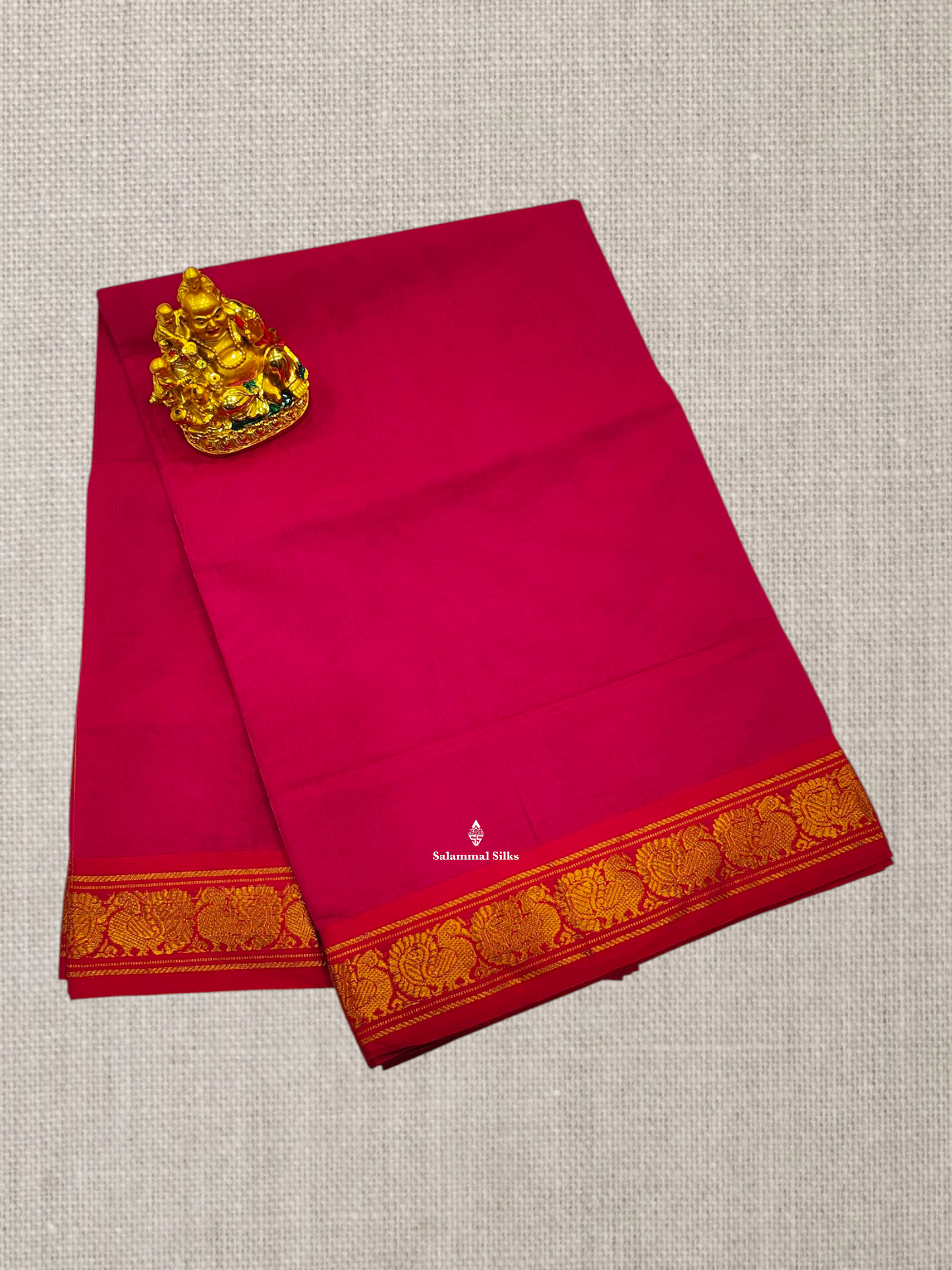 Viloet Beautiful Plain Pure Cotton Saree With Contrast Red Border