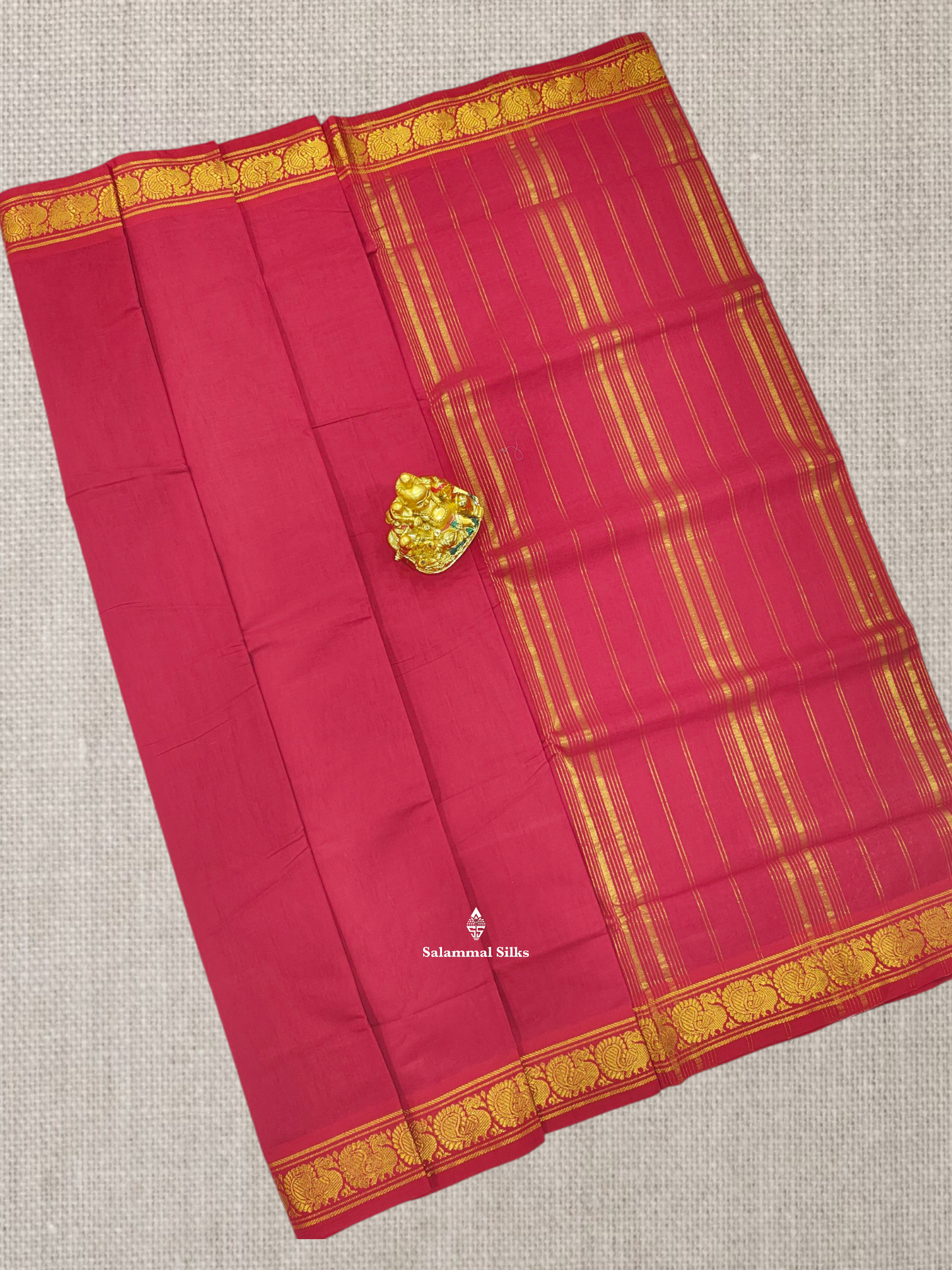 9 Yards Beautiful Navy Blue Plain Pure Cotton Saree With Maroon Border
