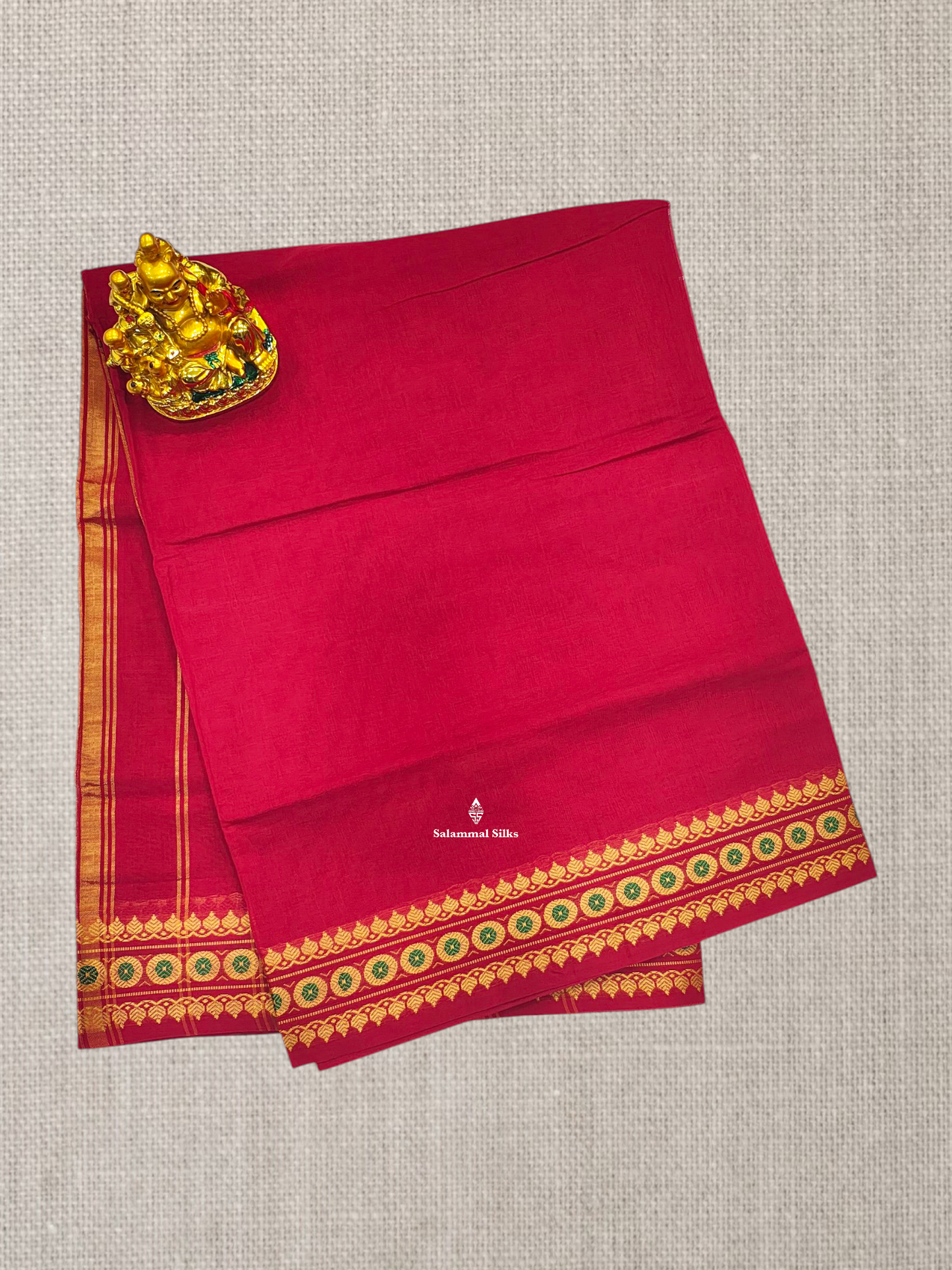9 Yards Beautiful Light Green Plain Pure Cotton Saree With Meena Kari Thread Work Border