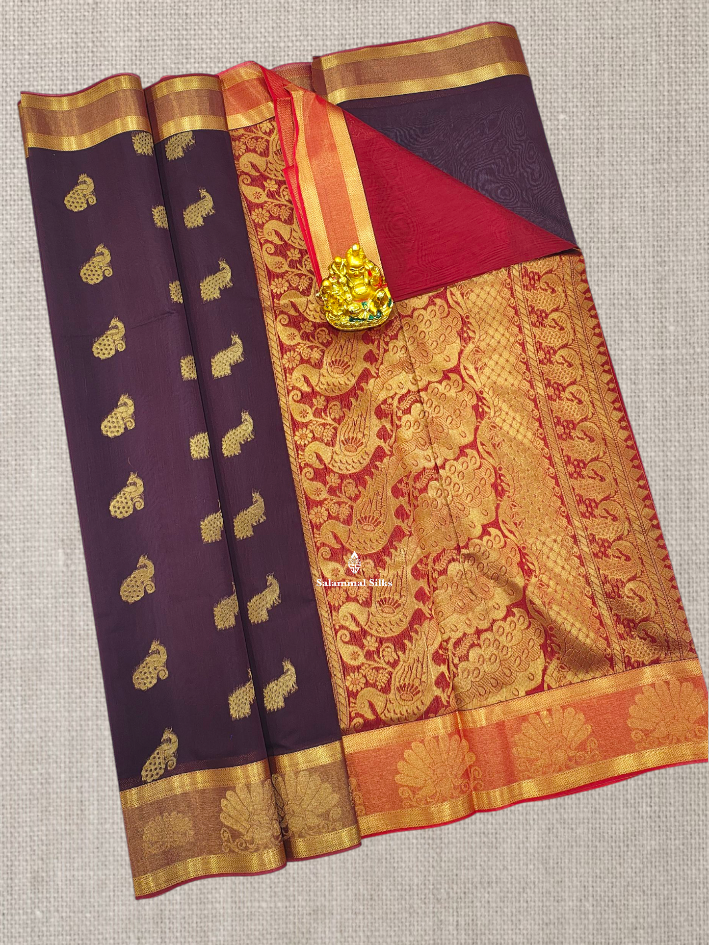 Rust Orange Beautiful Mesmerised Cotton Saree With Tissue Border