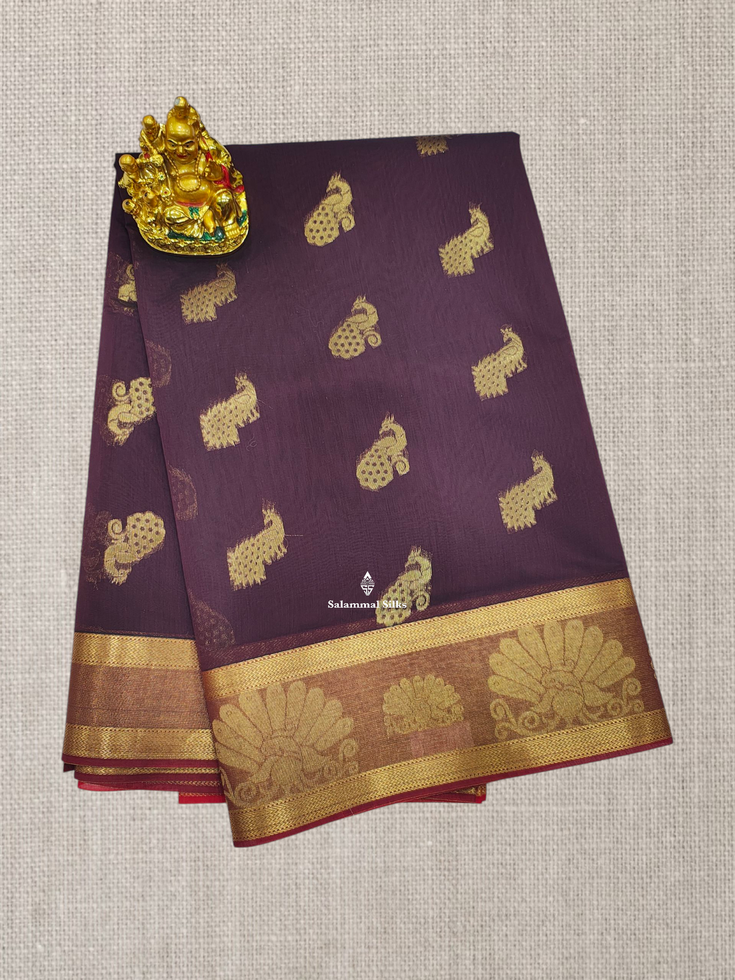 Rust Orange Beautiful Mesmerised Cotton Saree With Tissue Border