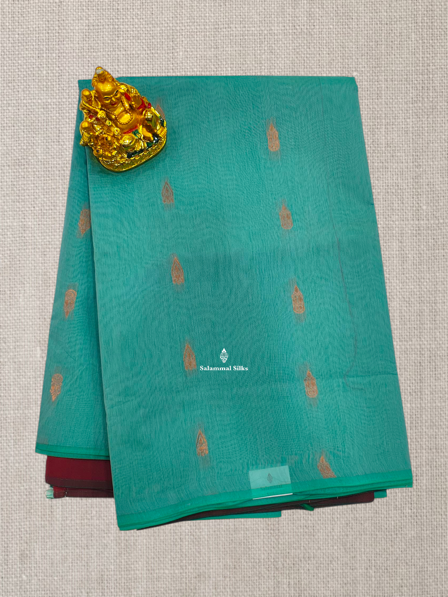 Sapphire Green Mesmerised Cotton Saree With Without Border