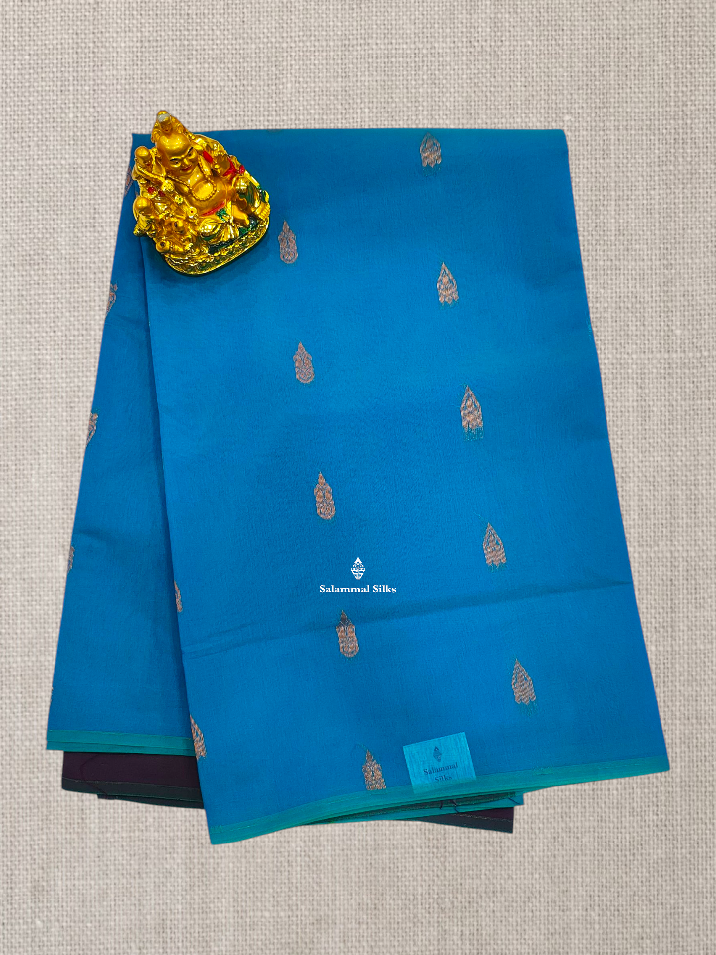 Sapphire Green Mesmerised Cotton Saree With Without Border