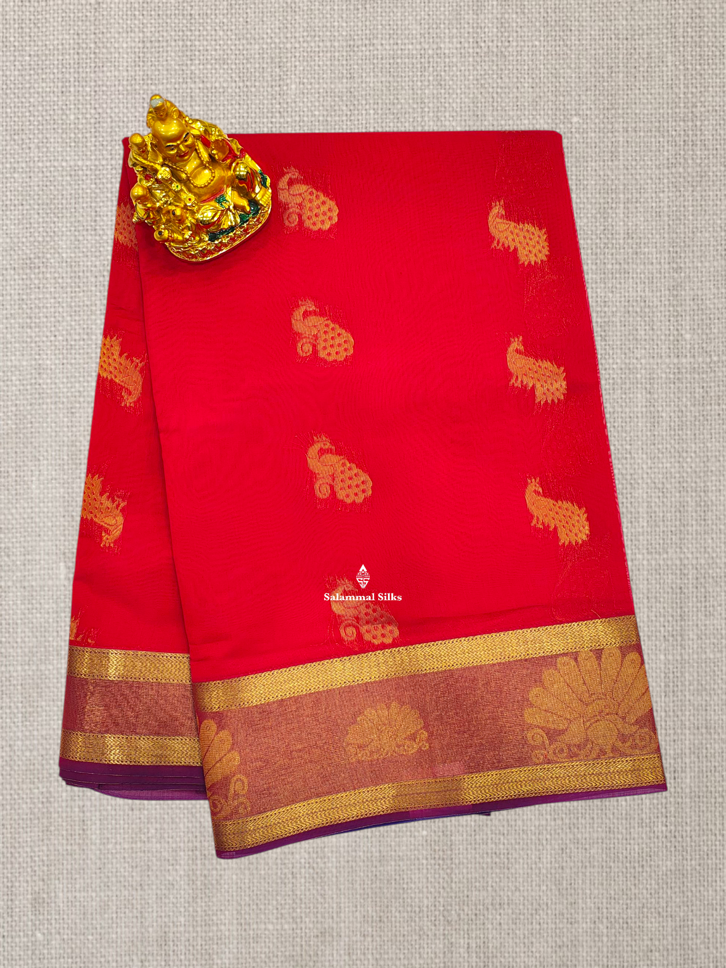 Rust Orange Beautiful Mesmerised Cotton Saree With Tissue Border