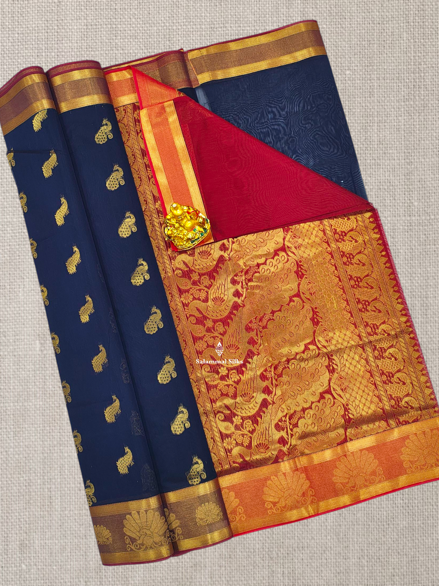Rust Orange Beautiful Mesmerised Cotton Saree With Tissue Border