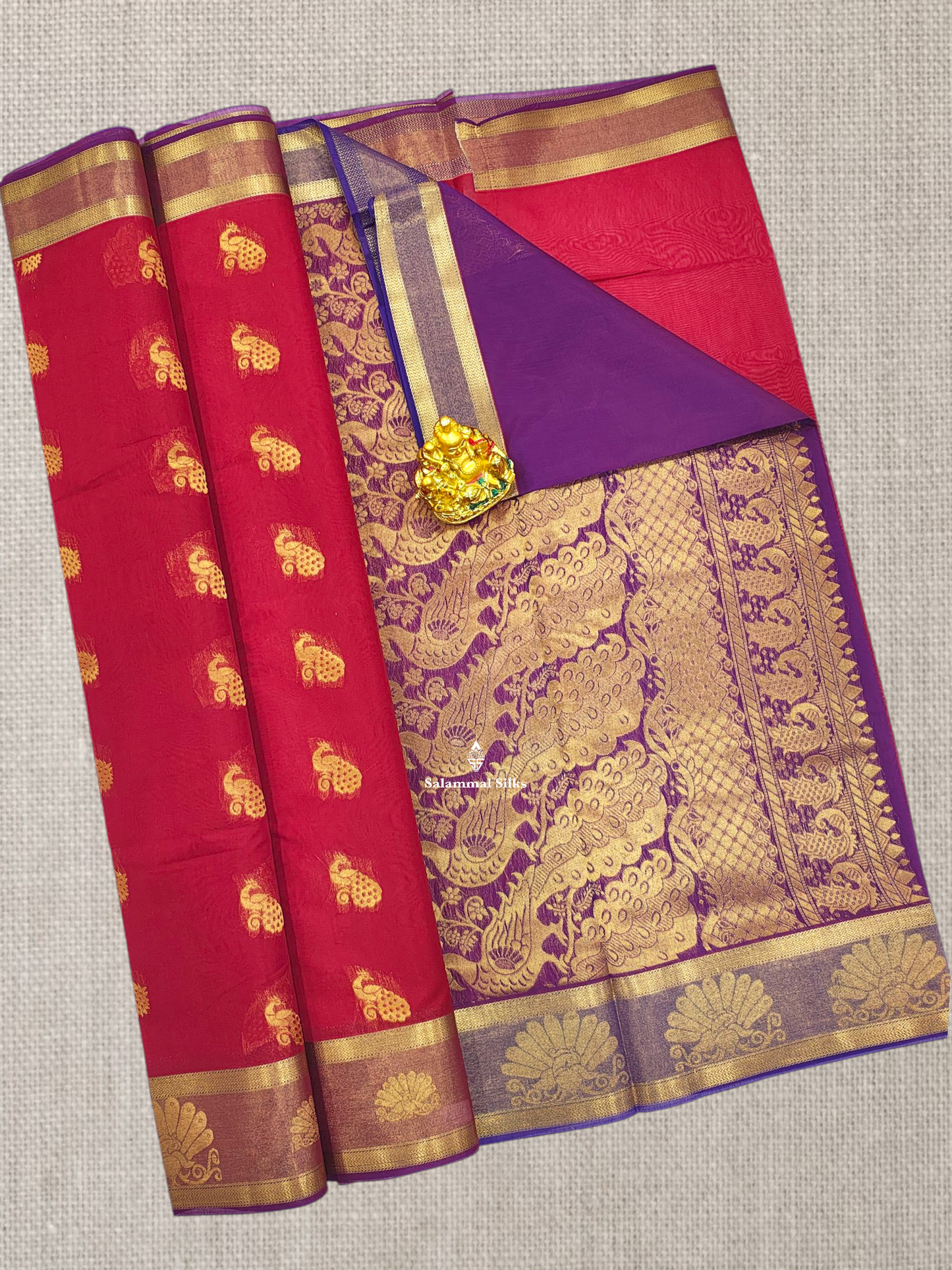 Rust Orange Beautiful Mesmerised Cotton Saree With Tissue Border