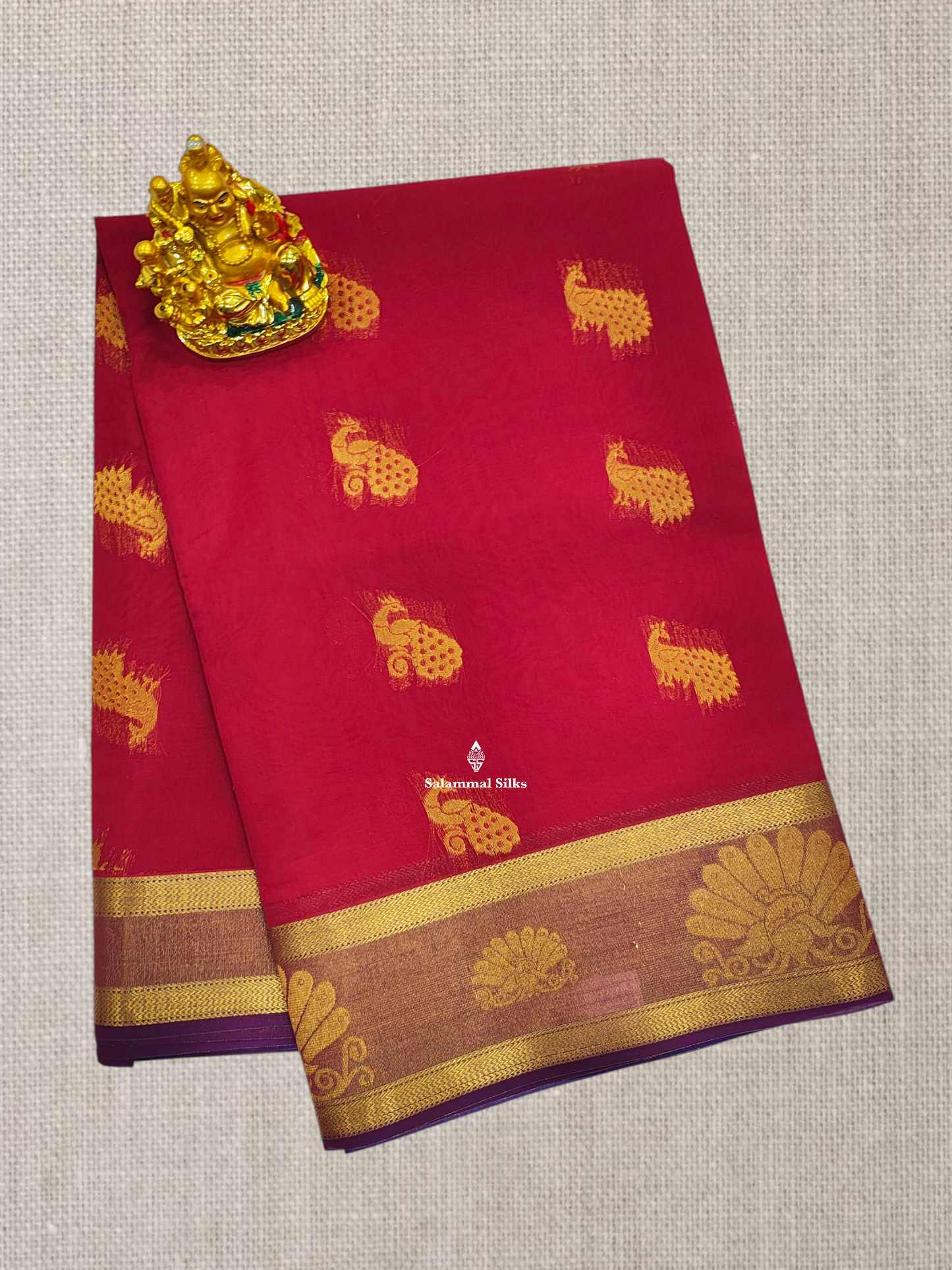 Rust Orange Beautiful Mesmerised Cotton Saree With Tissue Border