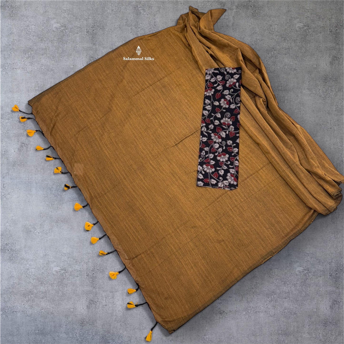 Pink Colour Khadi Cotton Saree With Running Blouse & Kalamkari Blouse