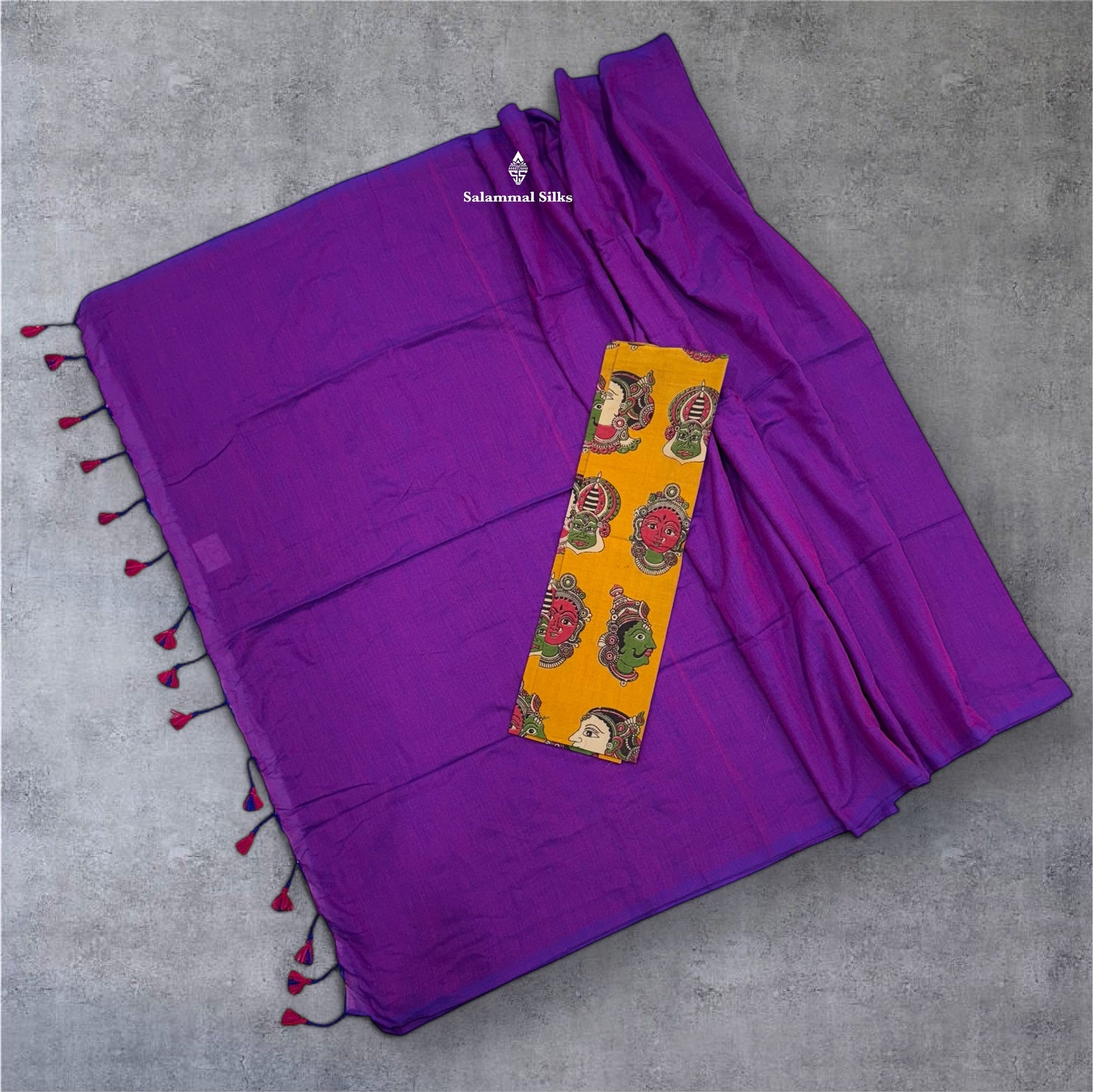 Pink Colour Khadi Cotton Saree With Running Blouse & Kalamkari Blouse
