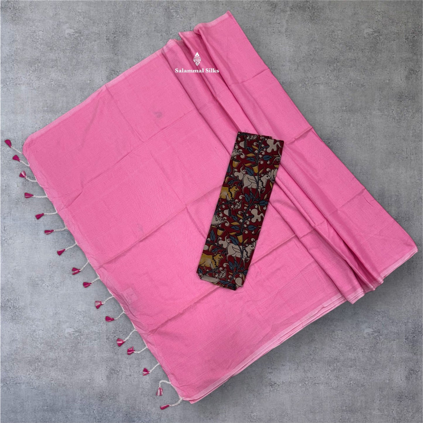 Lemon Yellow Colour Khadi Cotton Saree With Running Blouse & Kalamkari Blouse