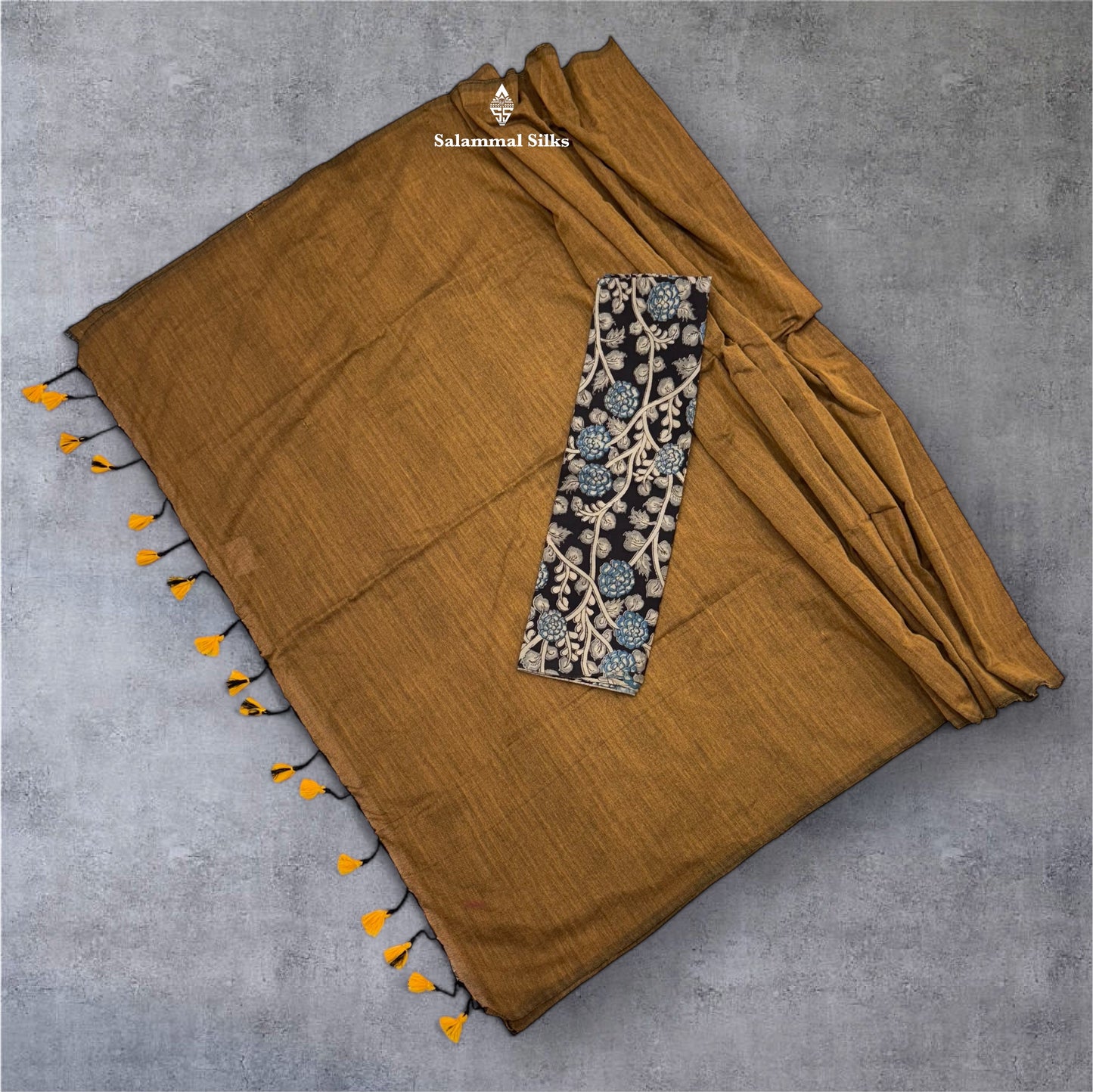 Pink Colour Khadi Cotton Saree With Running Blouse & Kalamkari Blouse