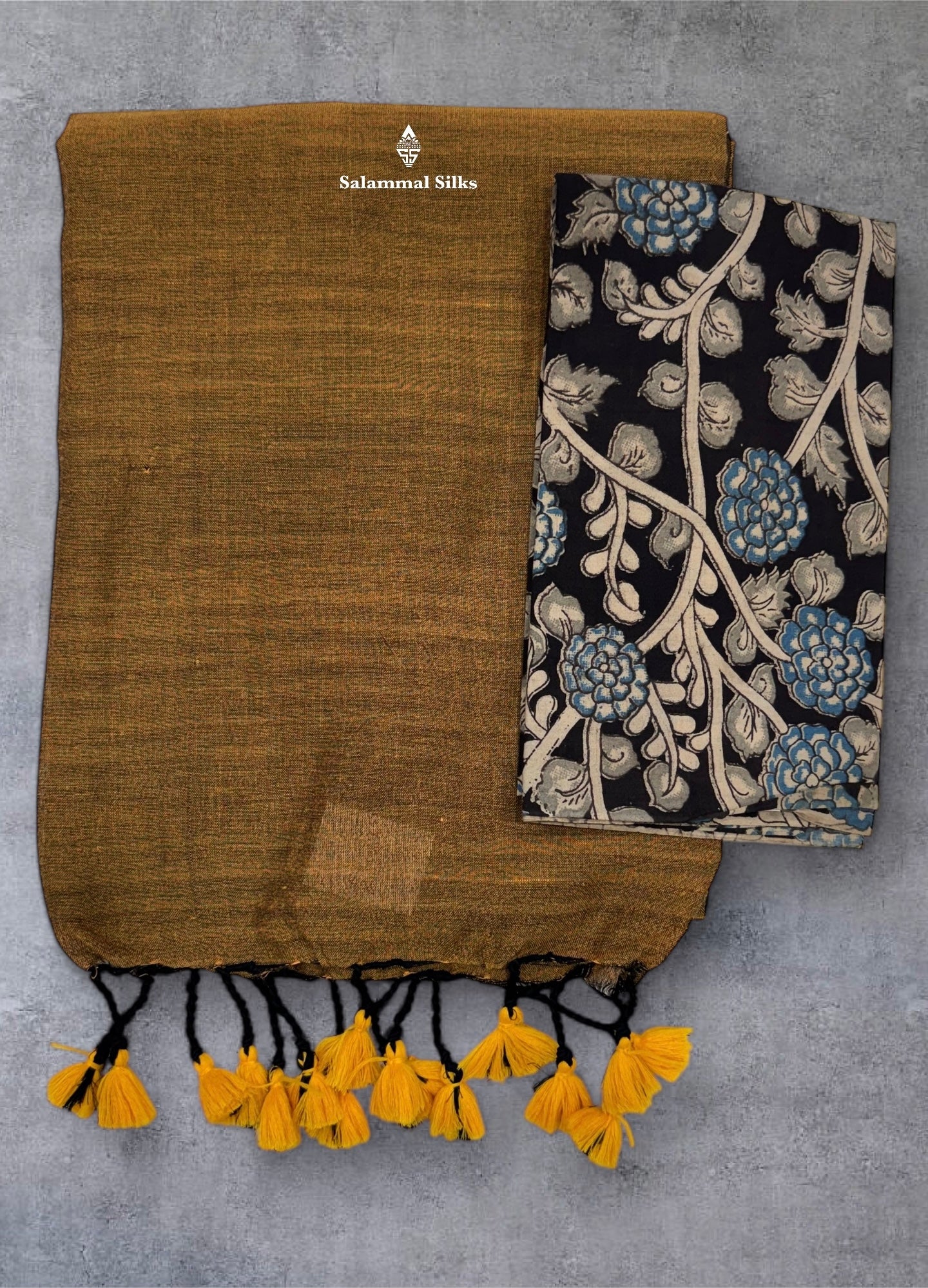Pink Colour Khadi Cotton Saree With Running Blouse & Kalamkari Blouse