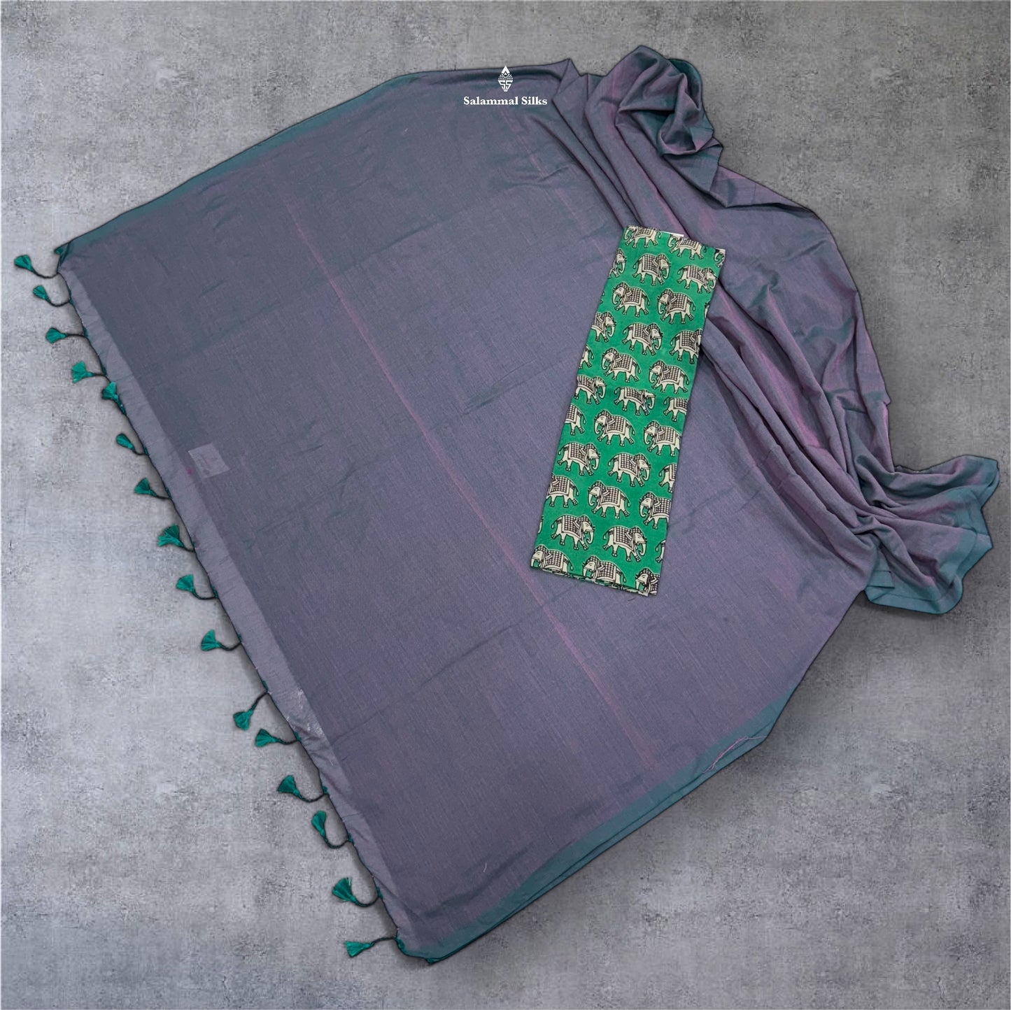 Pink Colour Khadi Cotton Saree With Running Blouse & Kalamkari Blouse