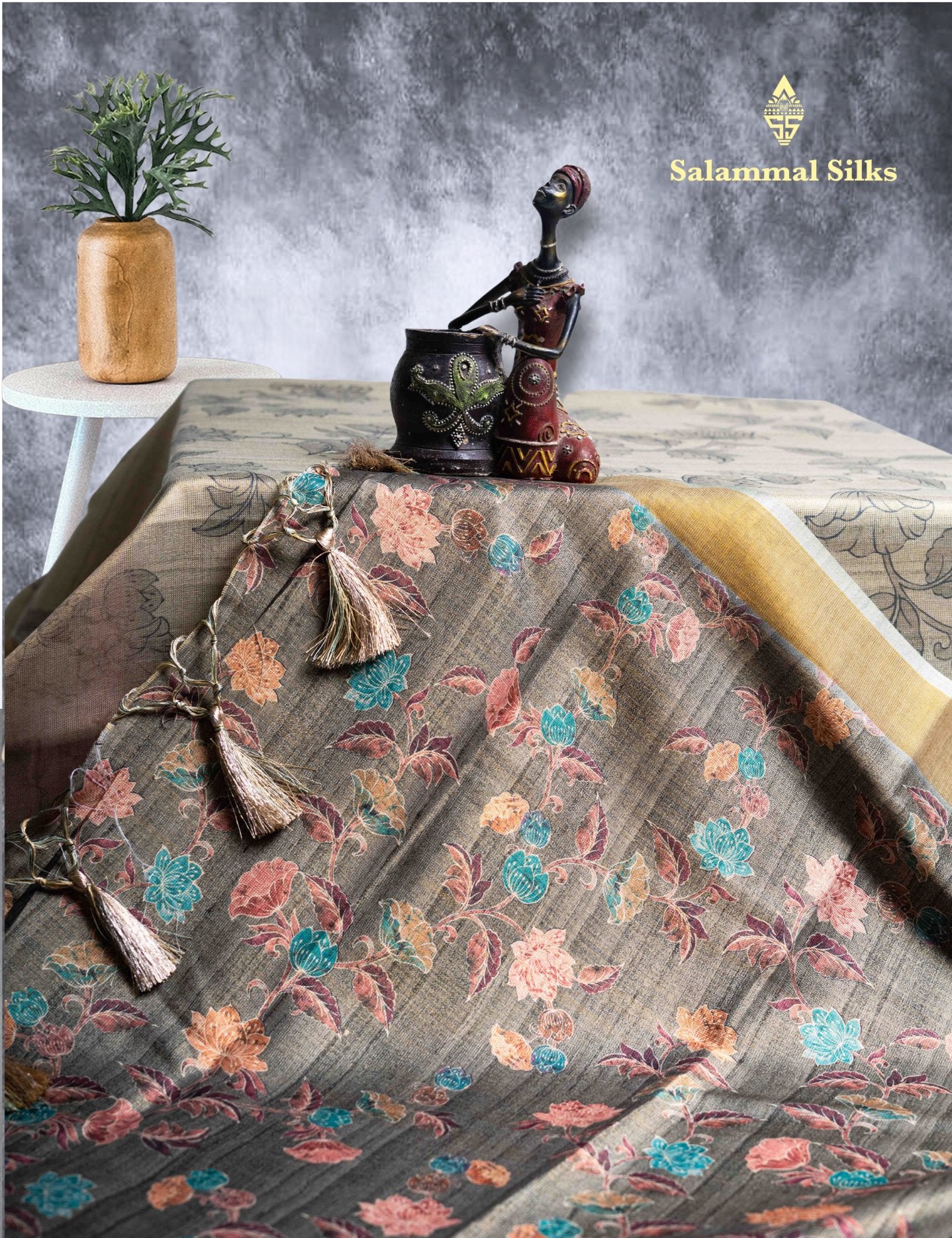 Green Tissue Kalamkari Print Saree