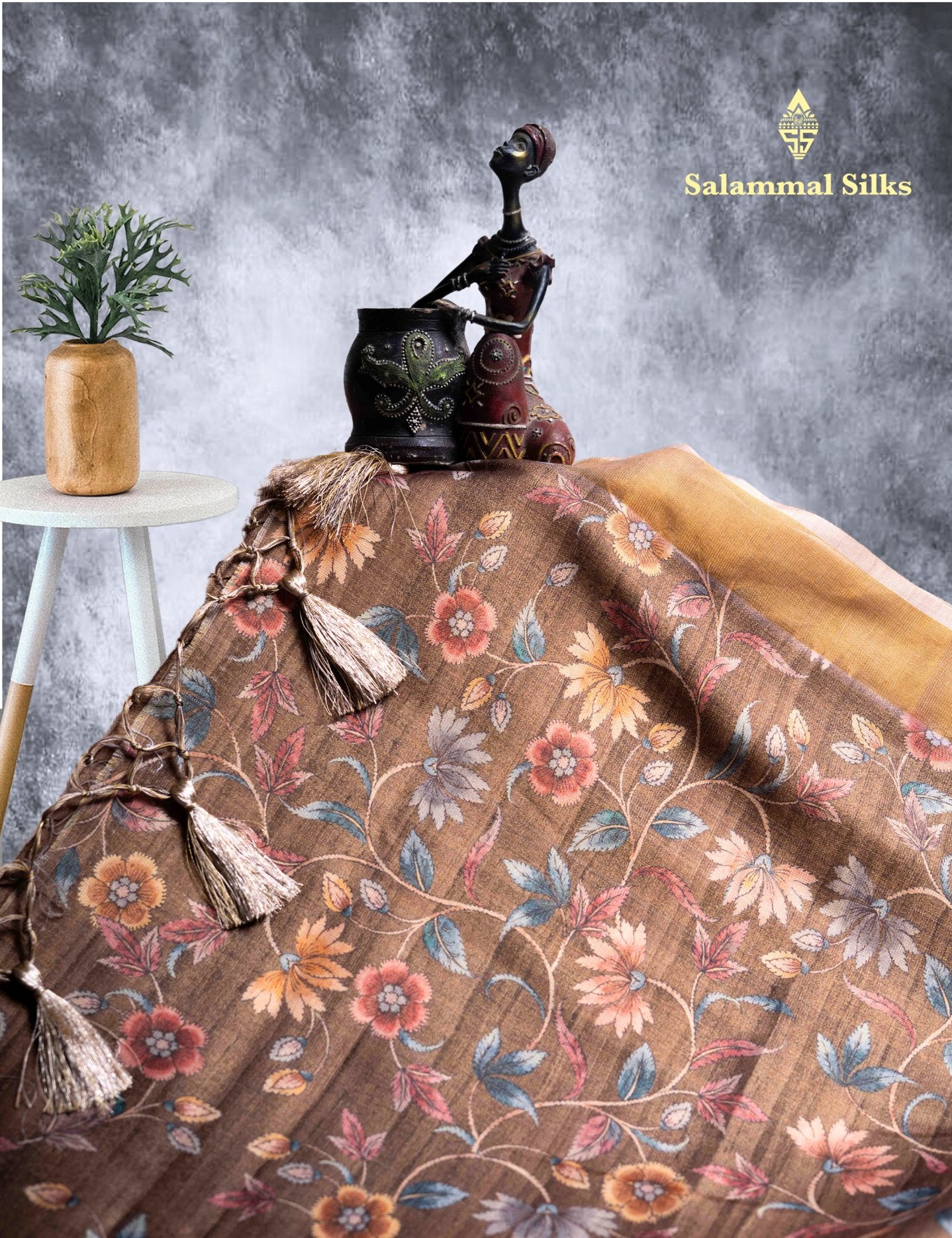 Green Tissue Kalamkari Print Saree