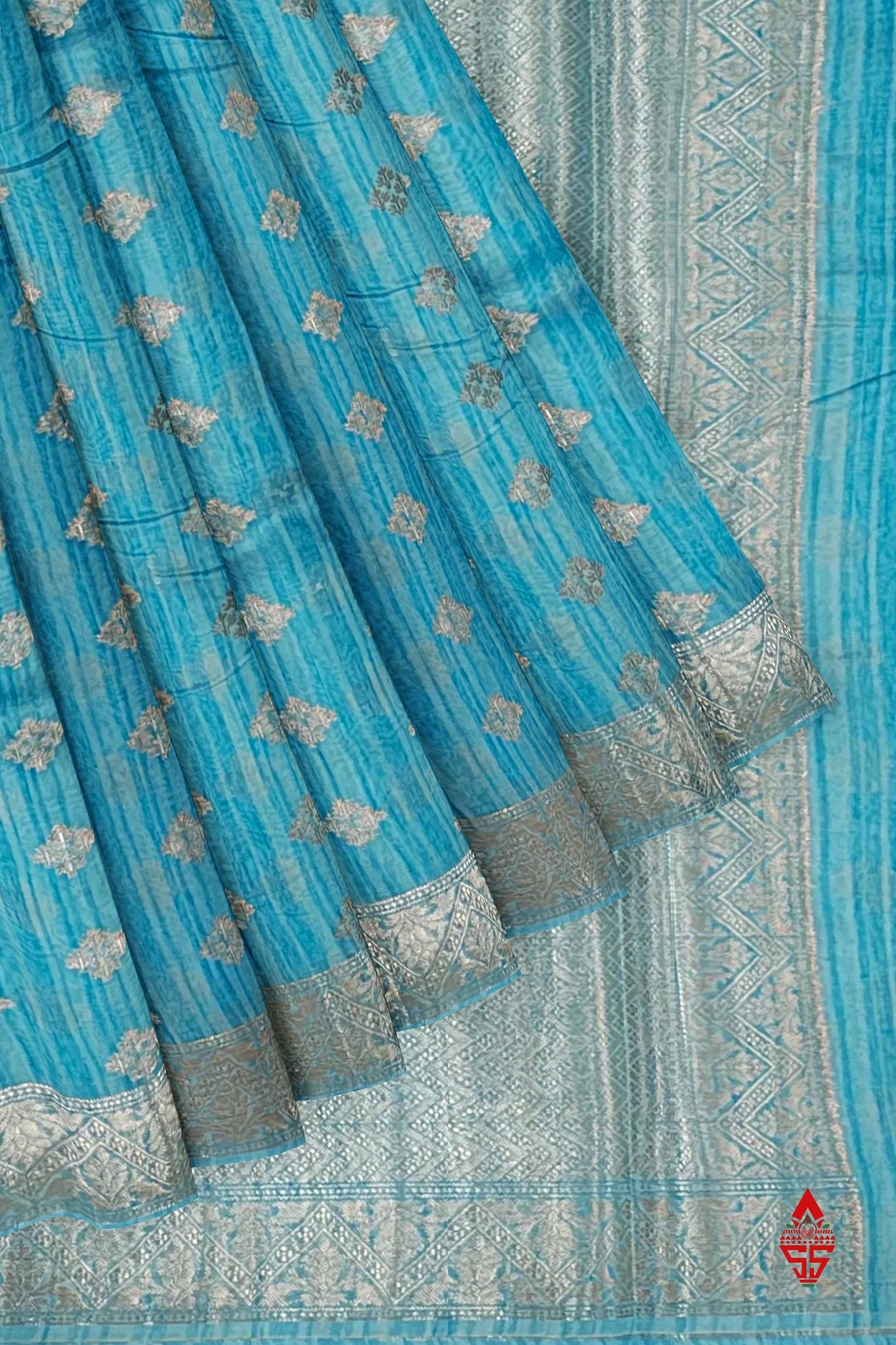 Ramar Blue Beautiful Fancy Saree With Blouse