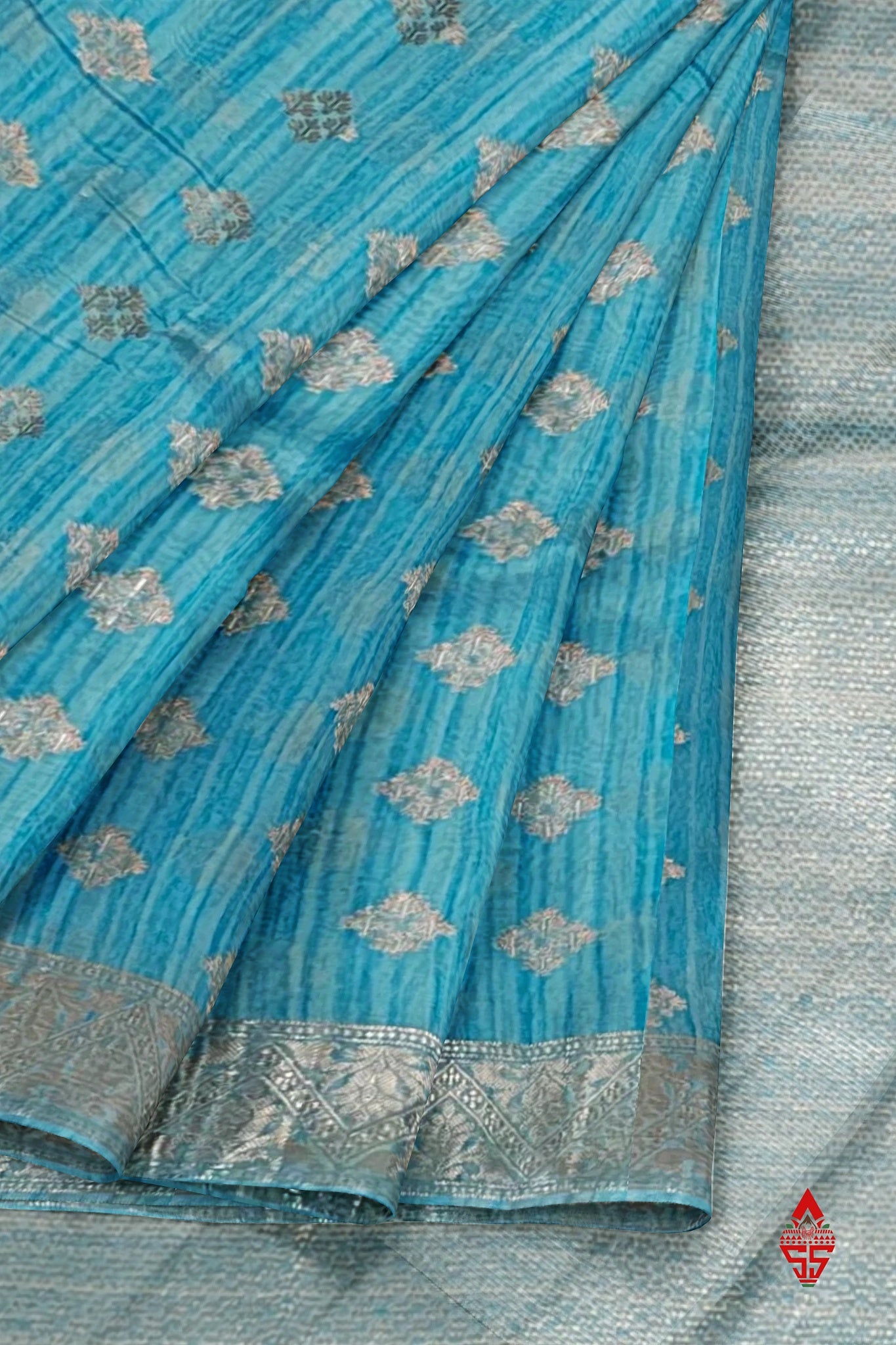 Ramar Blue Beautiful Fancy Saree With Blouse