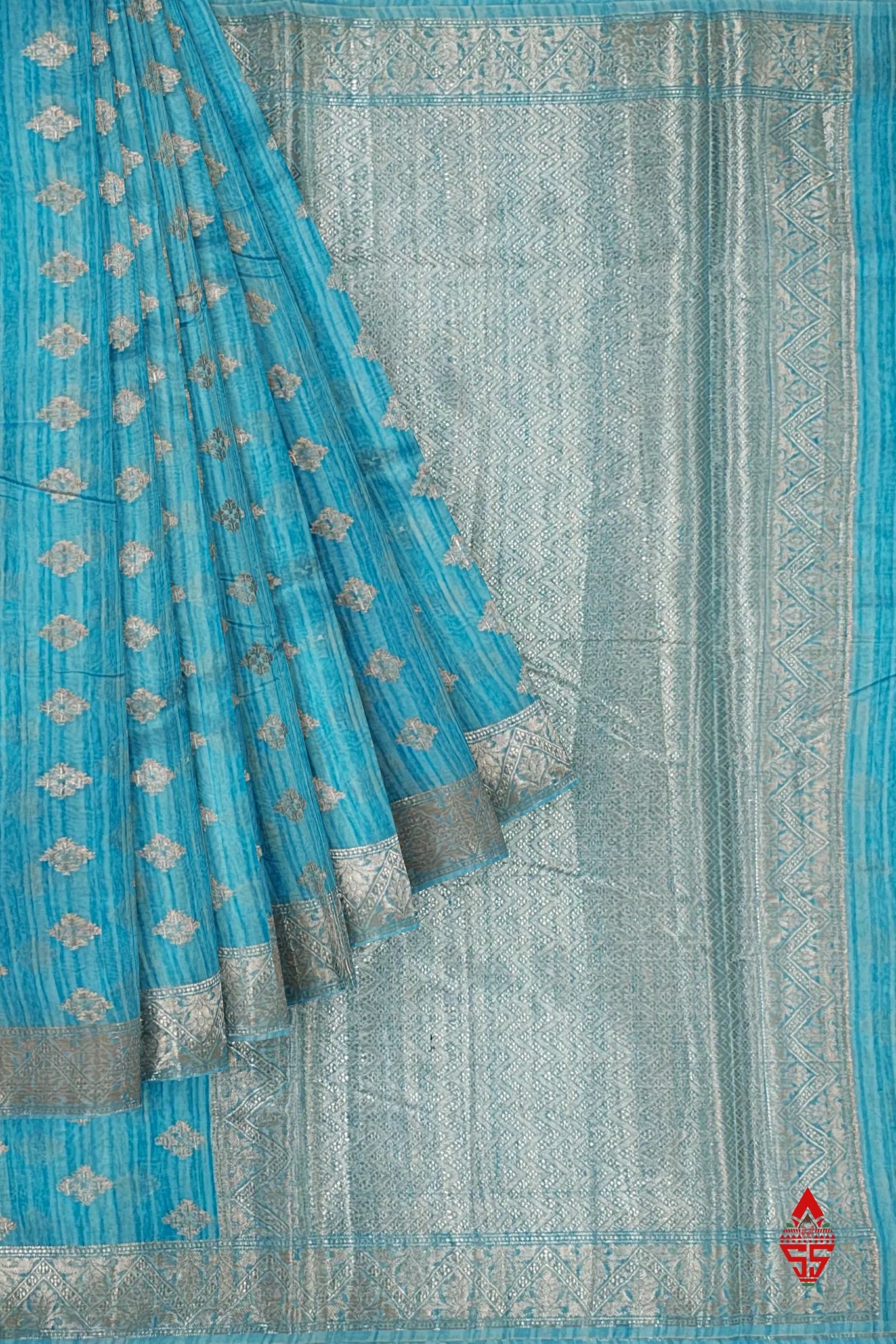 Ramar Blue Beautiful Fancy Saree With Blouse