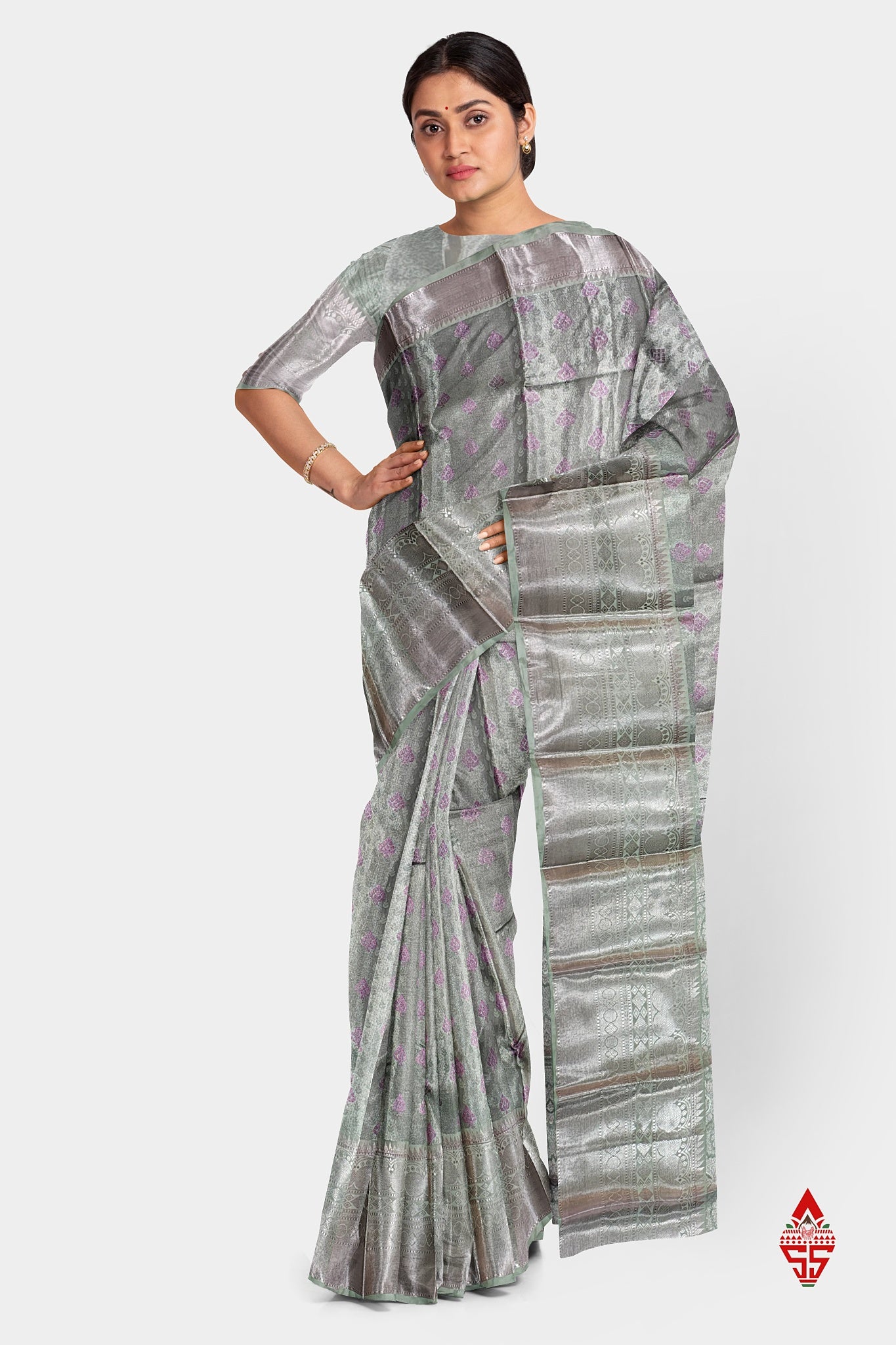 Light Lavender Semi Soft Silk Saree With Blouse