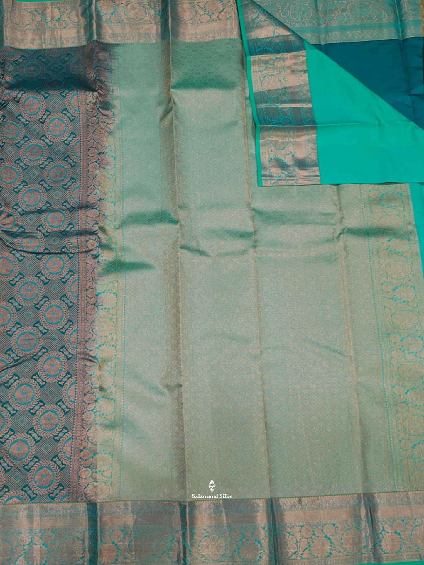Ramar Green Puremix Silk Saree With Sapphire Green Border