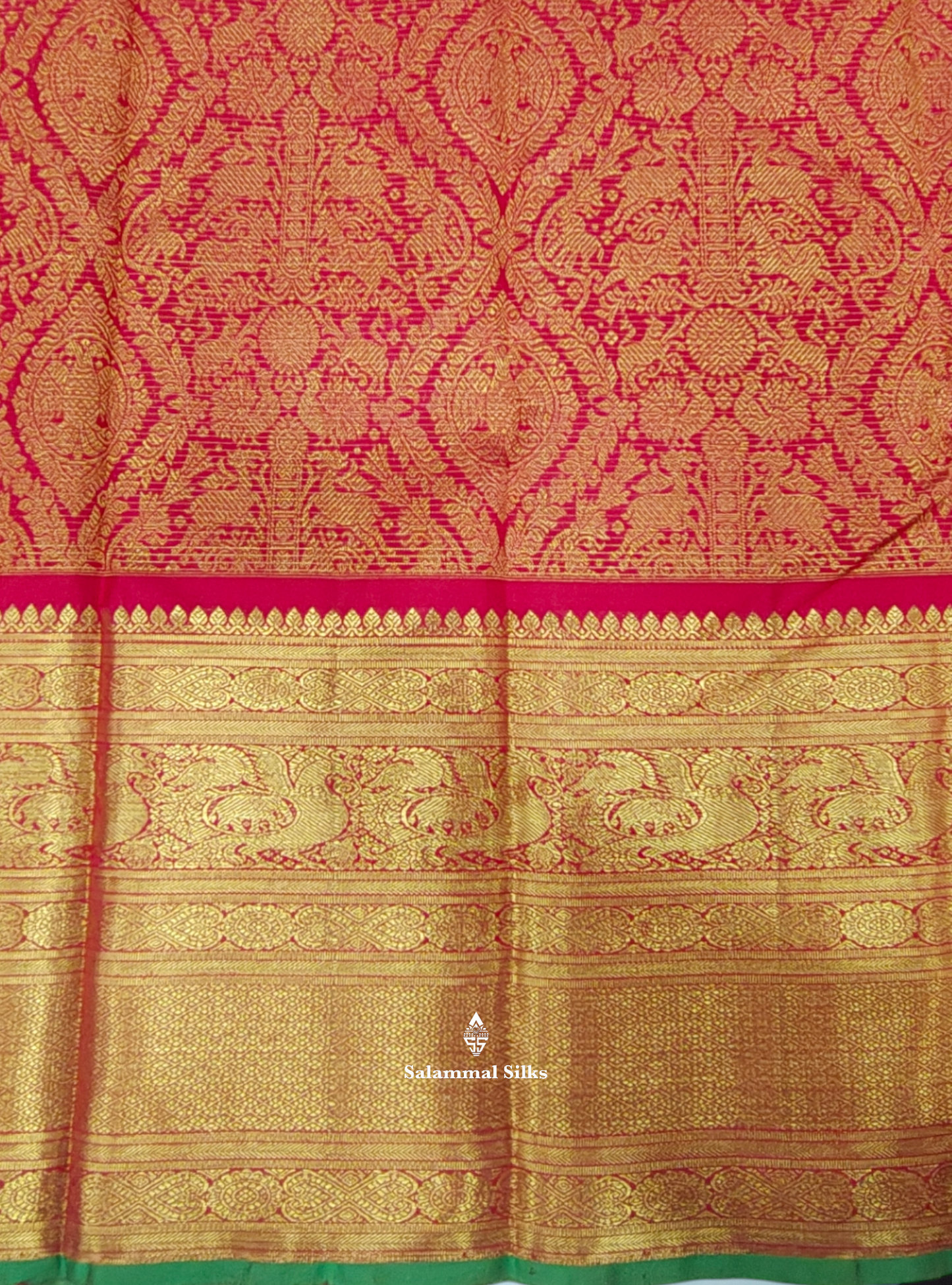 Kanjivaram Red Vairaoosi 2G Zari Beautiful Pure Silk Saree With Blouse
