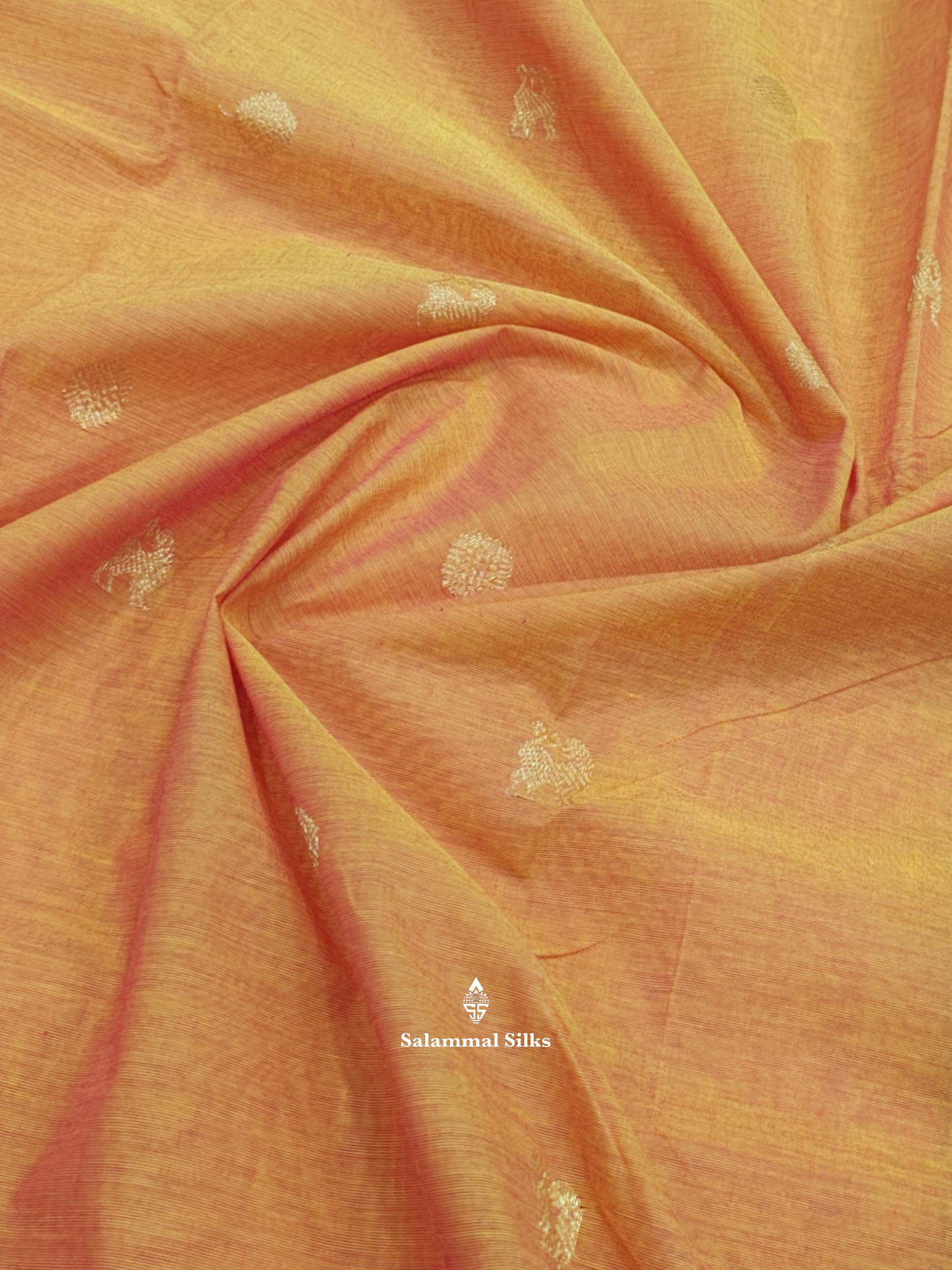 Kanjivaram Mustard Yellow Pure Cotton Saree With Magenta Rose Border