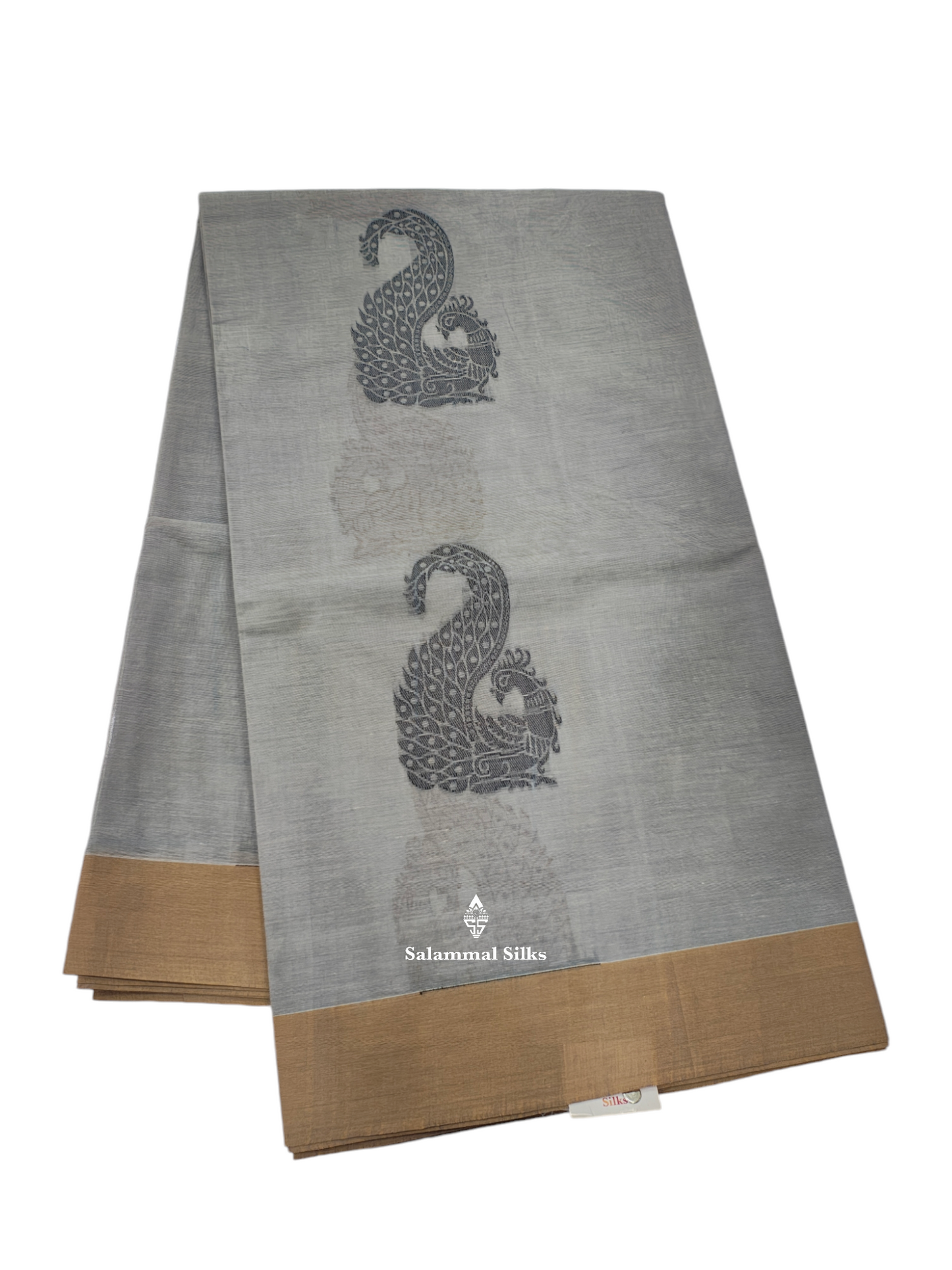 Grey Beautiful Pure Cotton Saree With Blouse