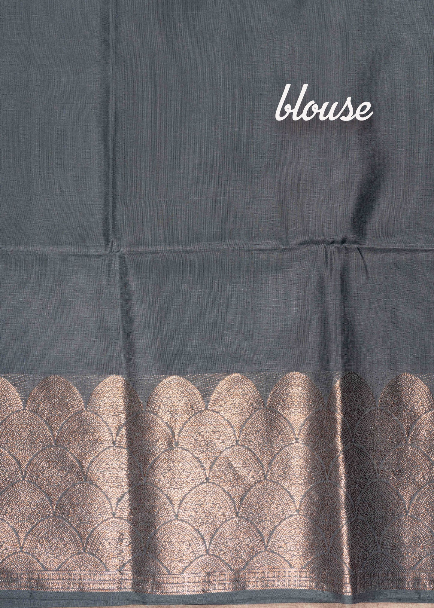 Pure Kanjivaram Light Grey Colour Soft Silk Saree With Copper Zari Border
