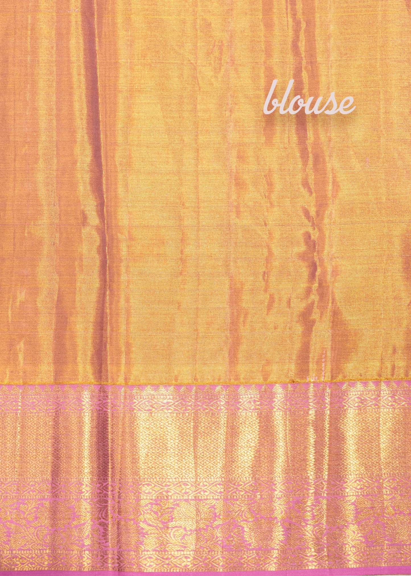 Multicolor Kanjivaram Pure Tissue Silk Saree with Baby Pink Border