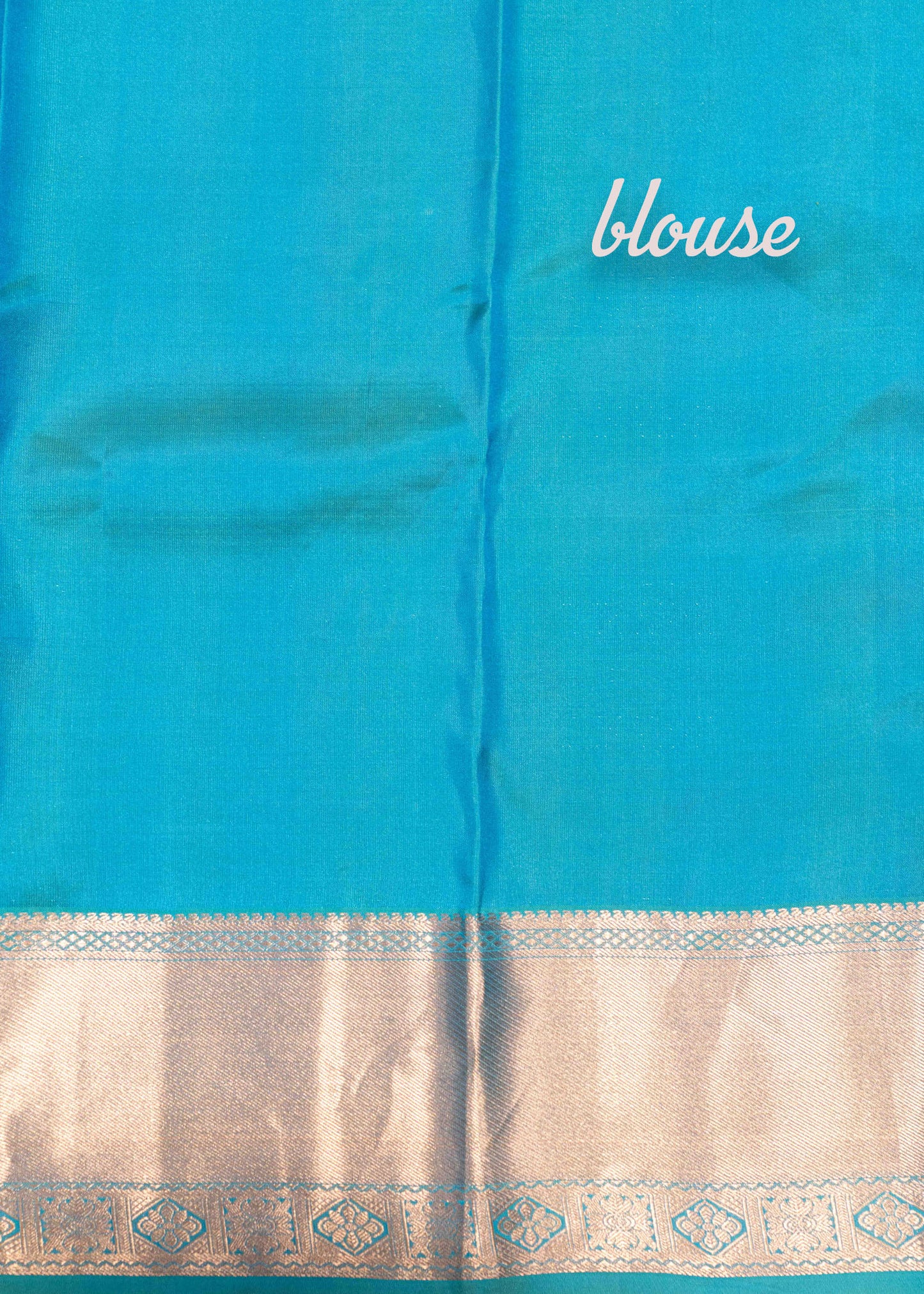 Light Peacock Blue Colour Pure Kanjivaram Silk Saree With Gold Zari Border