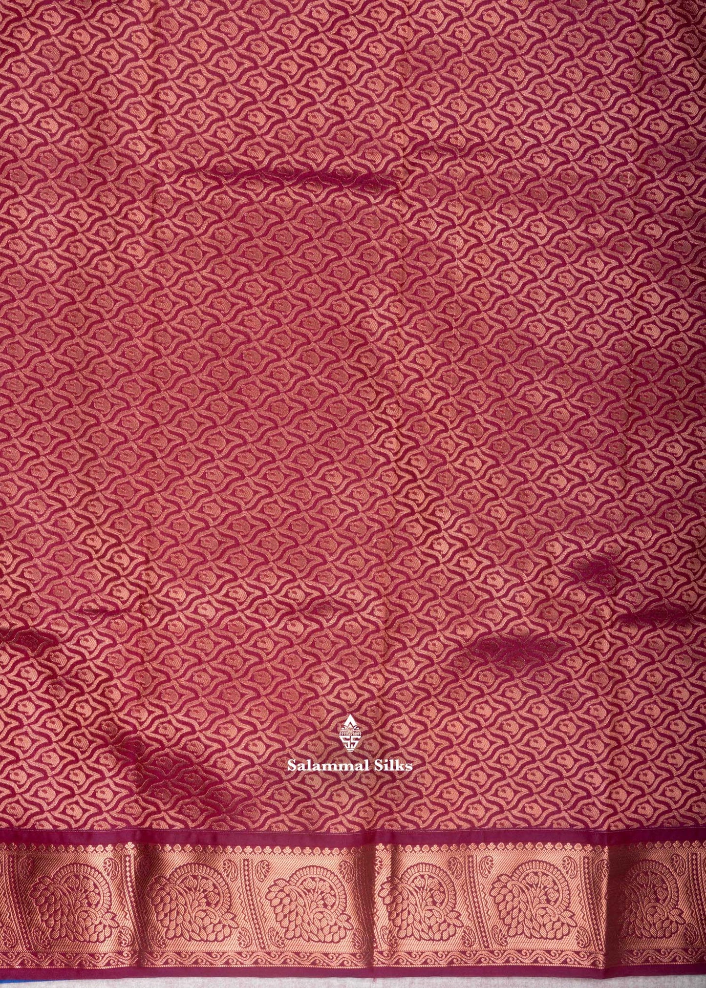 Blue Semi Silk Saree With Copper Zari Medium Border