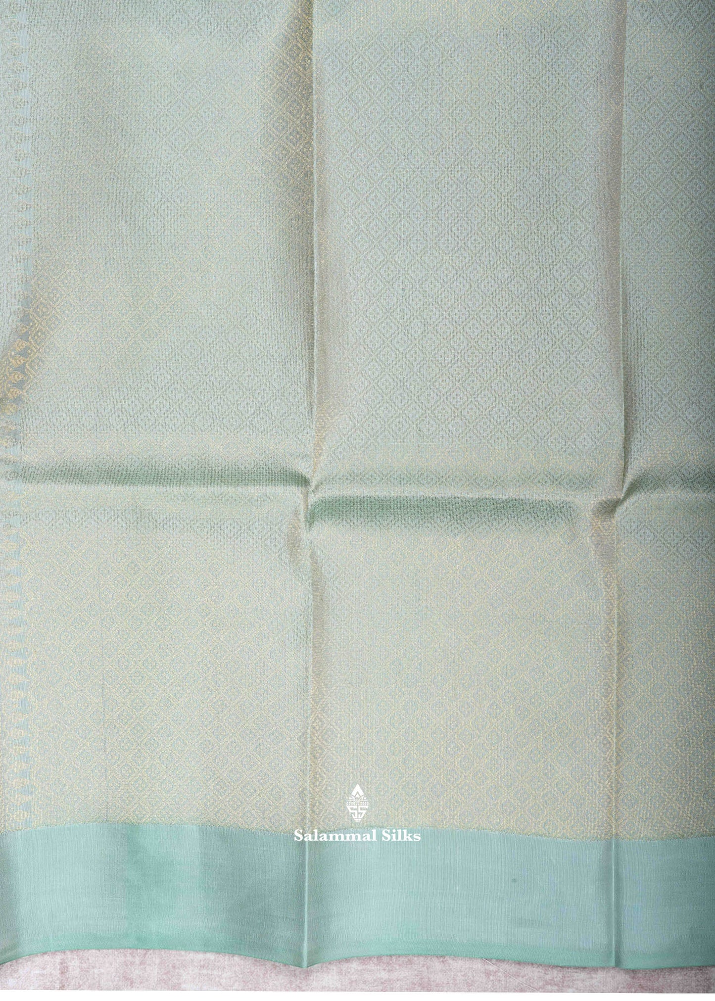 Kanjivaram Pure Silk Saree Cream With Green White Blouse