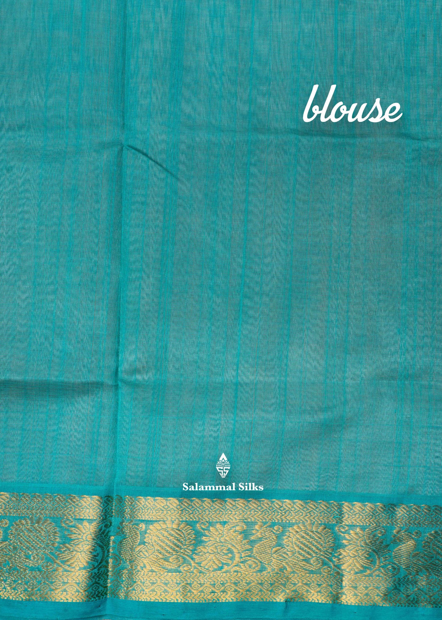 Dark Sandal Pure Silk Cotton Saree With Sapphire Green Blouse