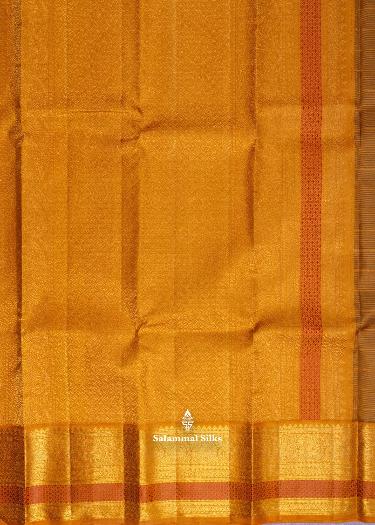 Kanjivaram Bottle Green Checks Pure Silk Saree With Mustard Yellow Border