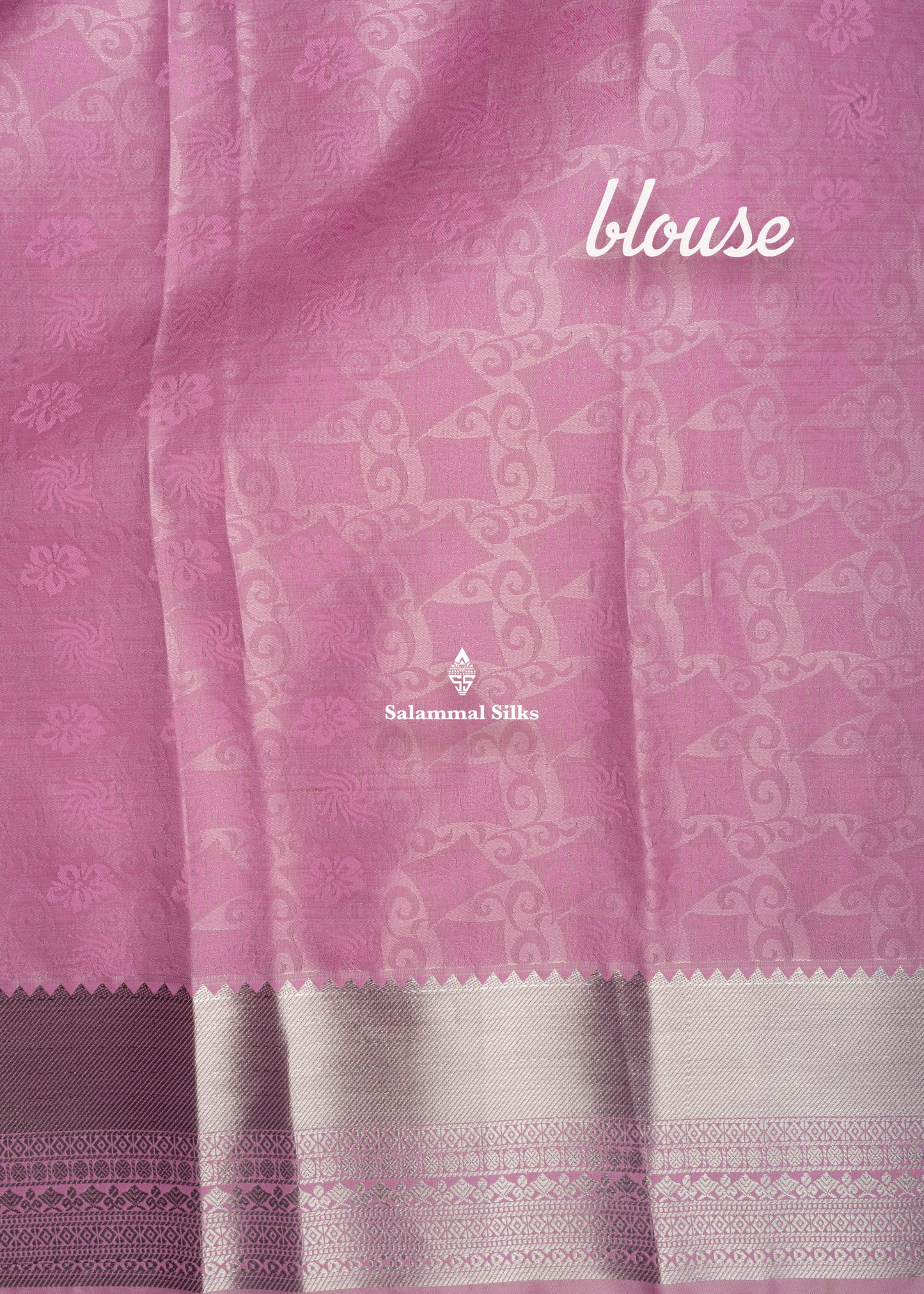 Lavender Bridal Semi Silk Saree With Silver Zari Border