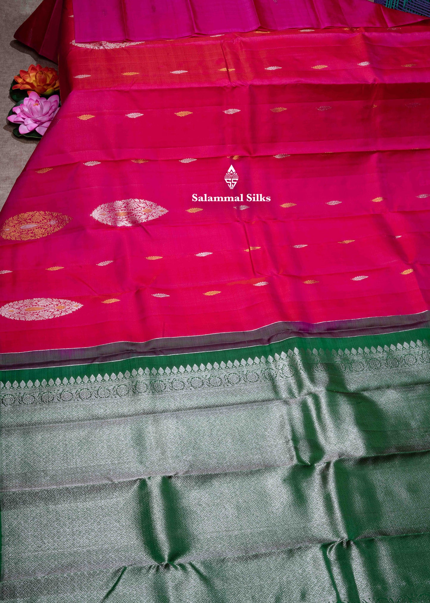 Kanjivaram Pink Colour Fancy Pure Silk Saree WithOut Border