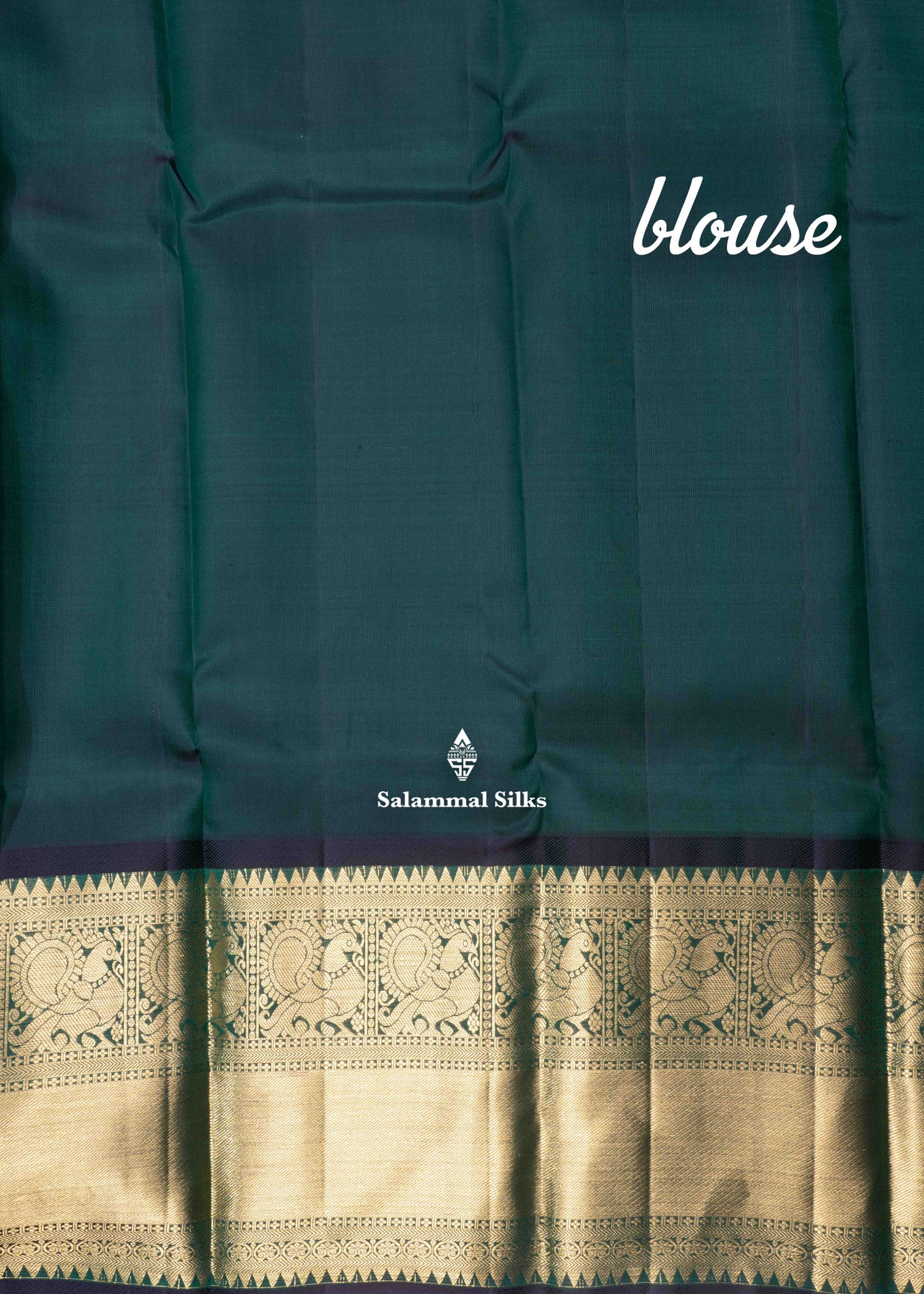 Kanjivaram Bottle Green Pure Silk Saree With Traditional Gold Zari Border