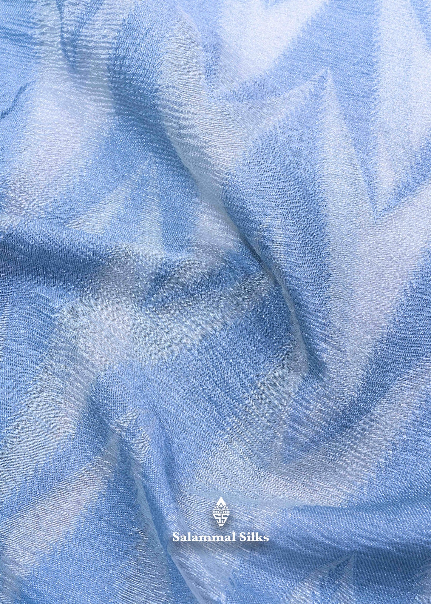 Rama Blue Color Premium Crush Fancy Saree with Grand Blouse