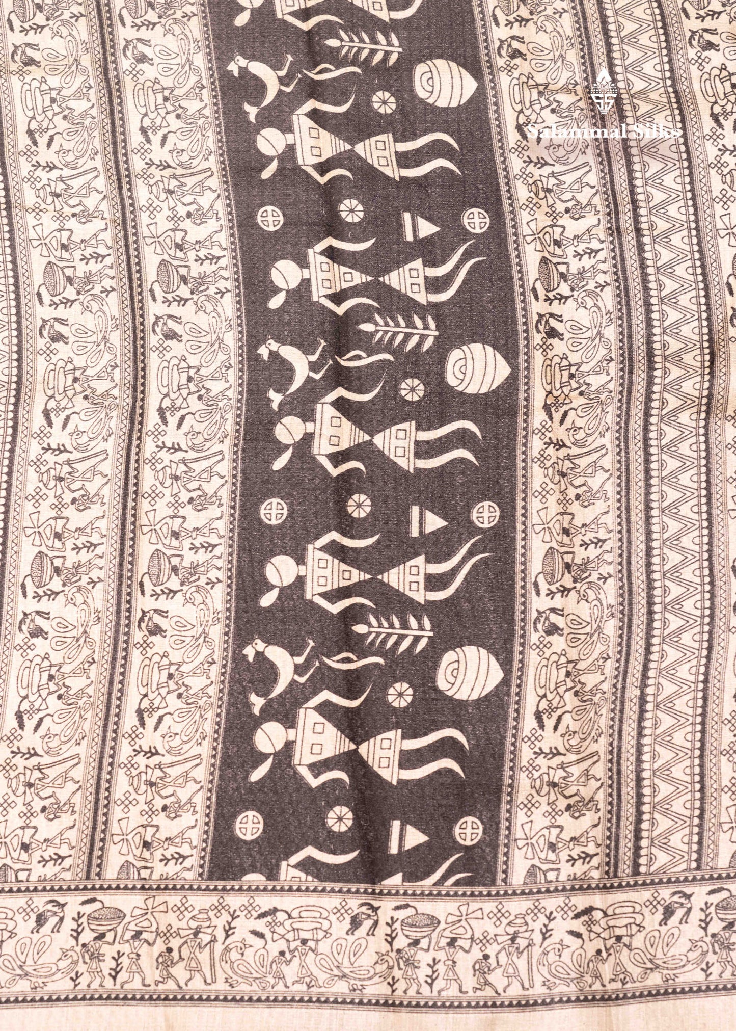 Brown Colour Fancy Semi Tussar Saree With Blouse