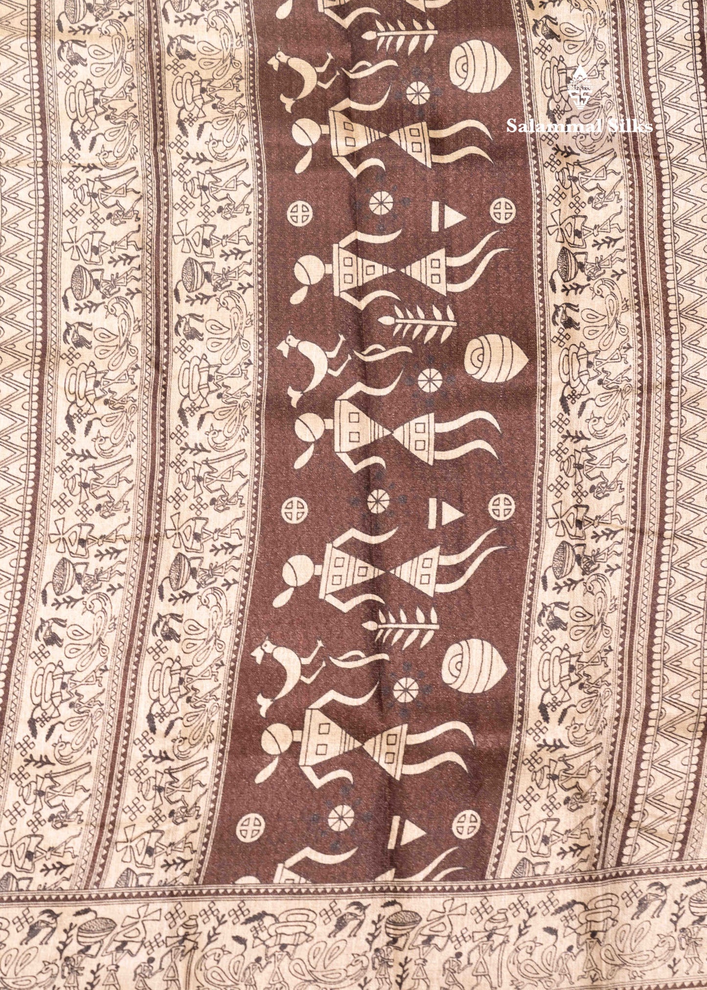 Brown Colour Fancy Semi Tussar Saree With Blouse
