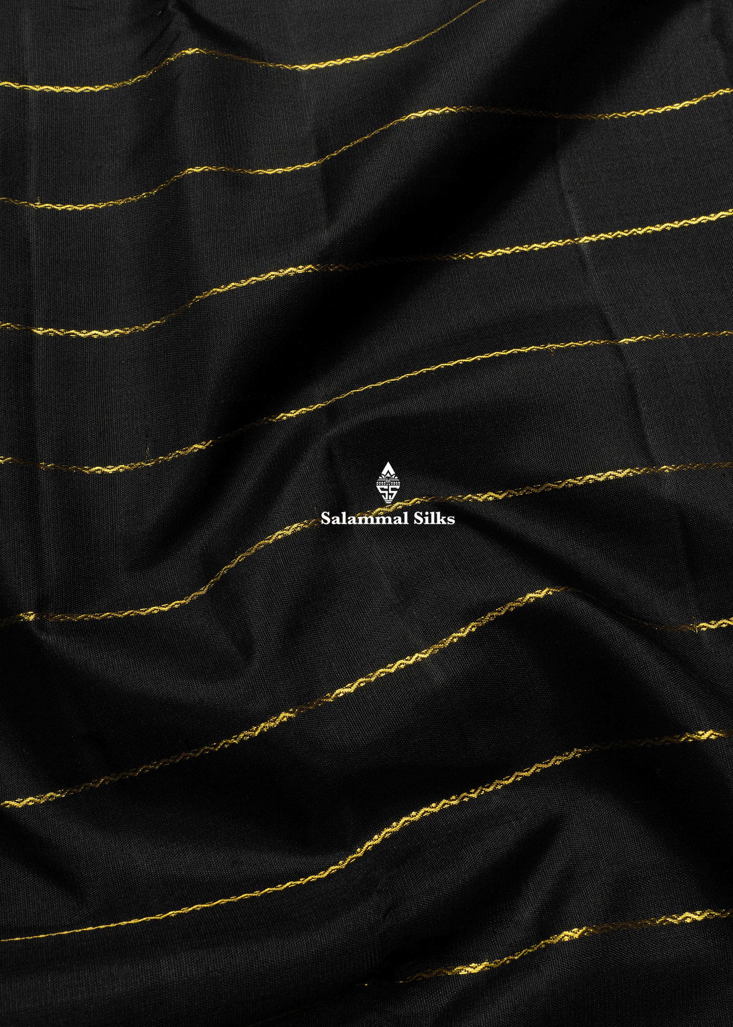 Kanjivaram Black Colour Pure Silk Saree With Traditional Gold Zari Small Border
